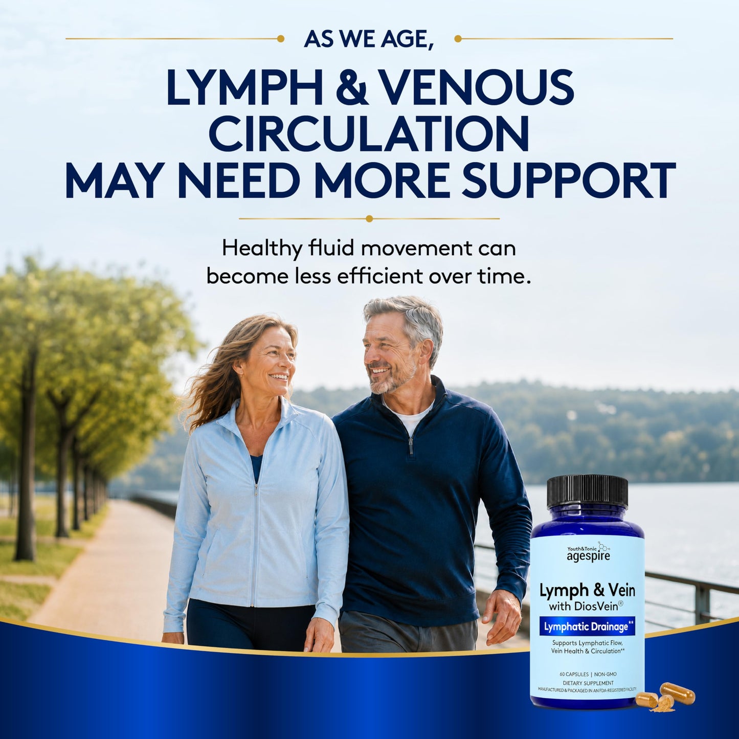 Youth & Tonic Lymphatic Drainage, Circulation, Diosmin Hesperidin Capsule, 60 Capsules