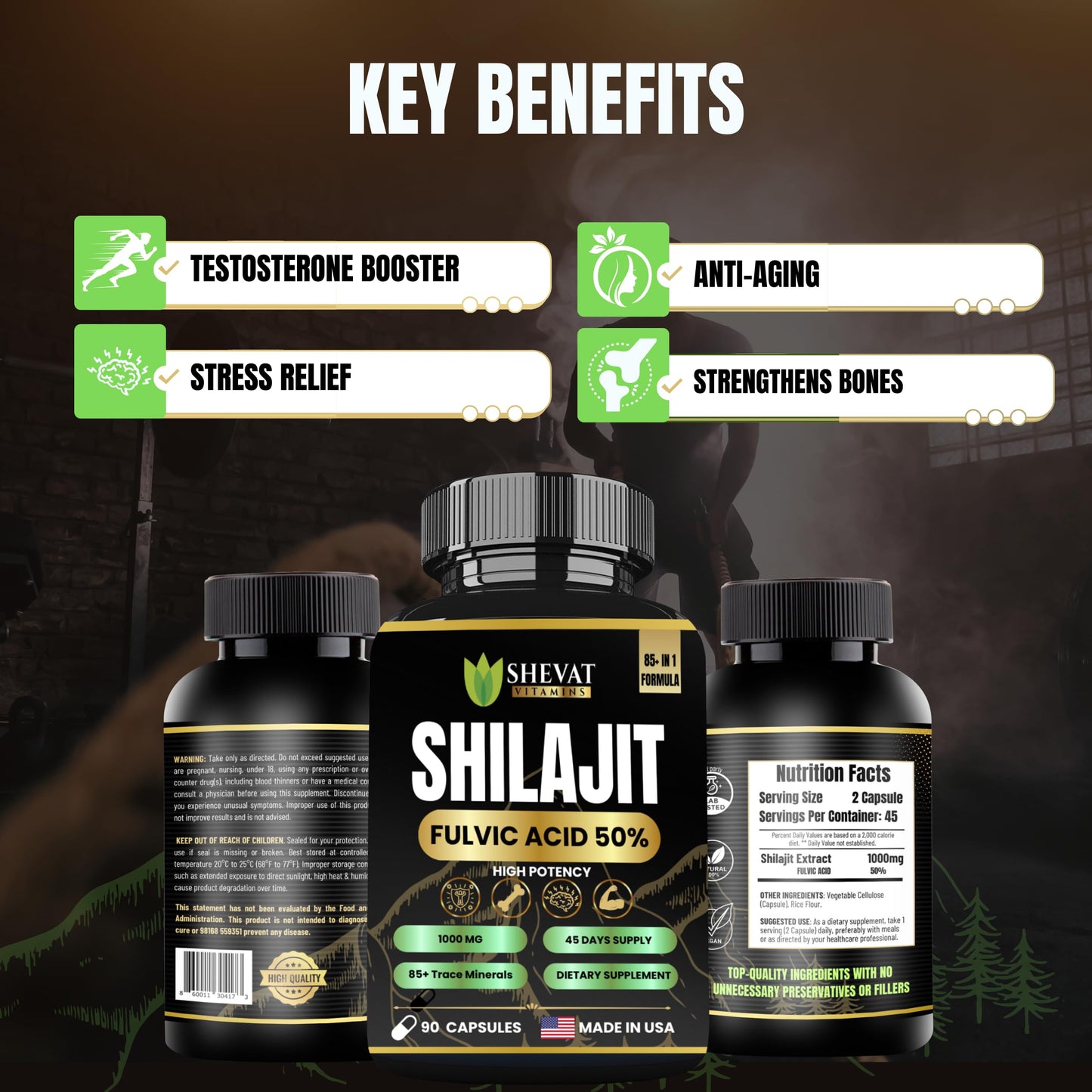 Shevat Vitamins Shilajit Capsules 90 Capsules