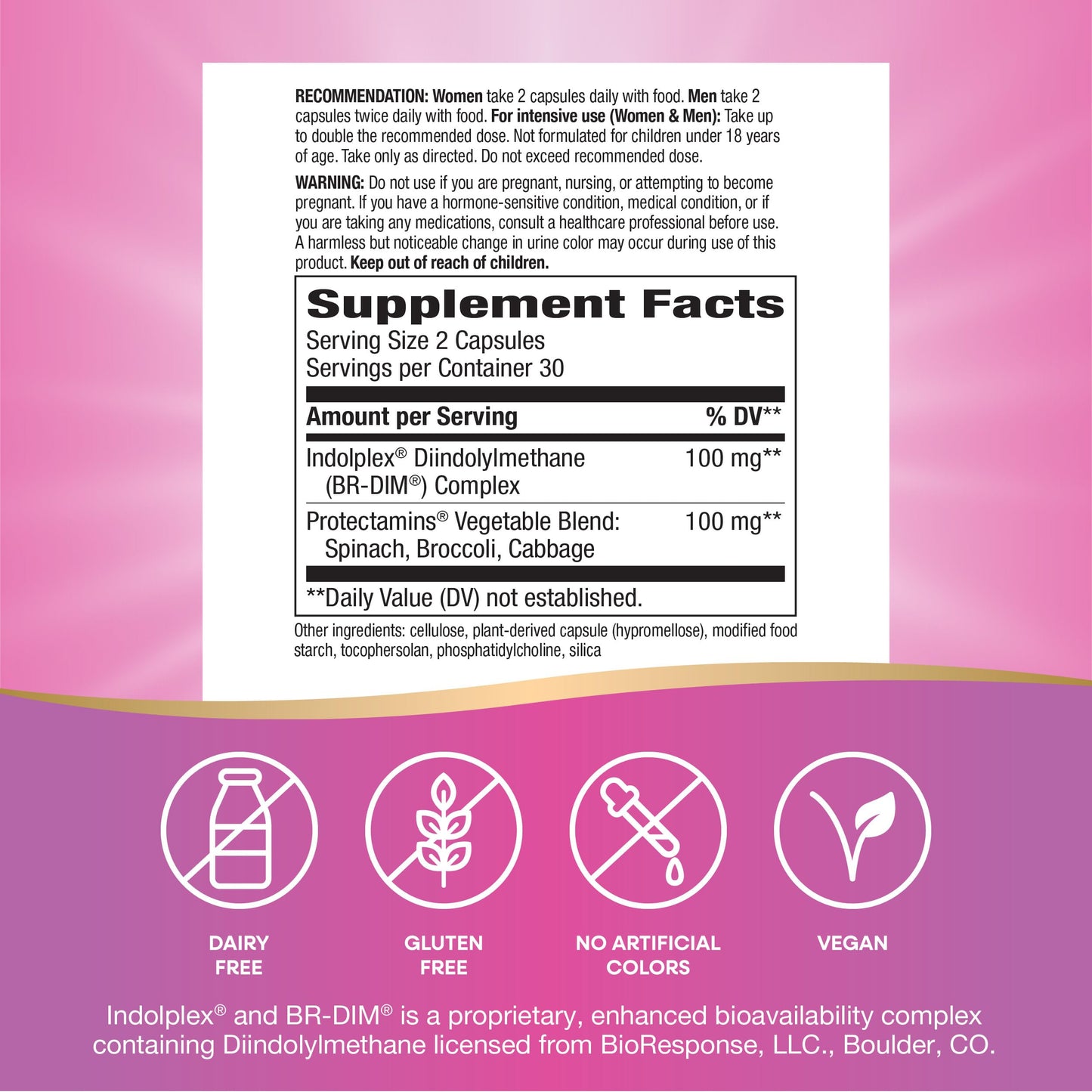 Nature's Way DIM-Plus DIM Supplement BR-Diindolylmethane 100 mg Capsules 60 Count