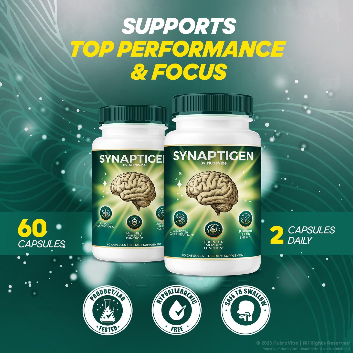 NutraVibe Synaptigen Capsules 180 Count
