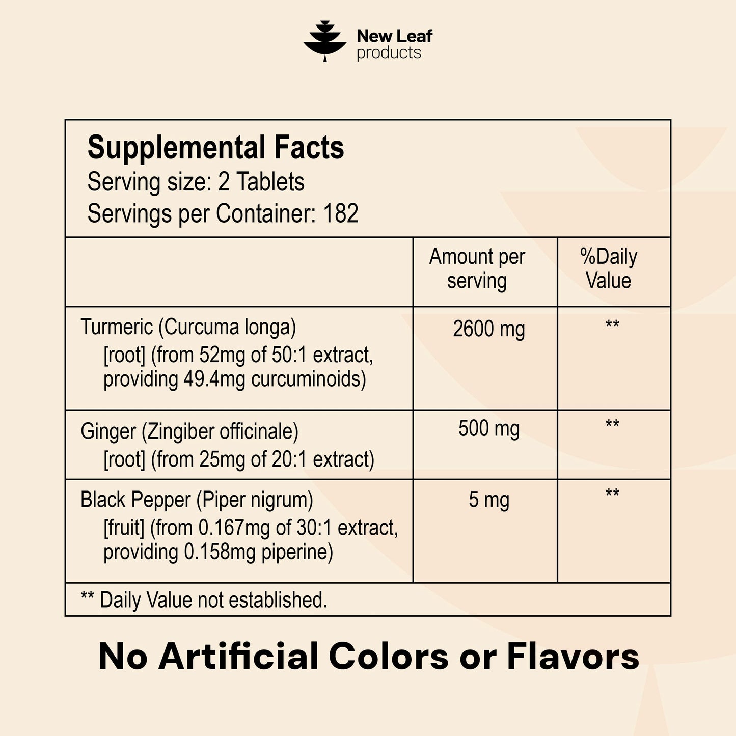 New Leaf Products Turmeric Tablet, 365 Tablets