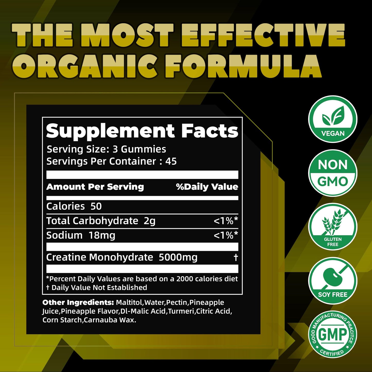 GlucoBio Creatine Monohydrate Gummies 135 Count
