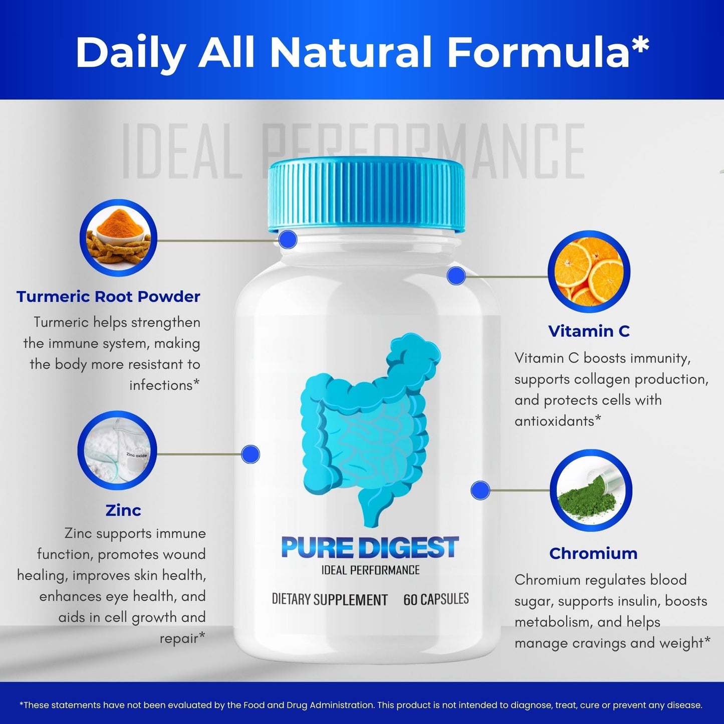 IDEAL PERFORMANCE Pure Digest Capsules 60 Count