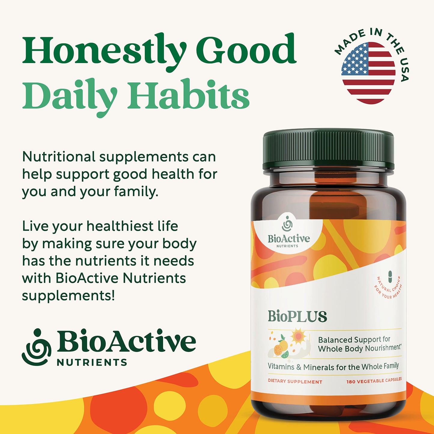BIOACTIVE NUTRIENTS BioPlus Multivitamin Multimineral Capsules 180