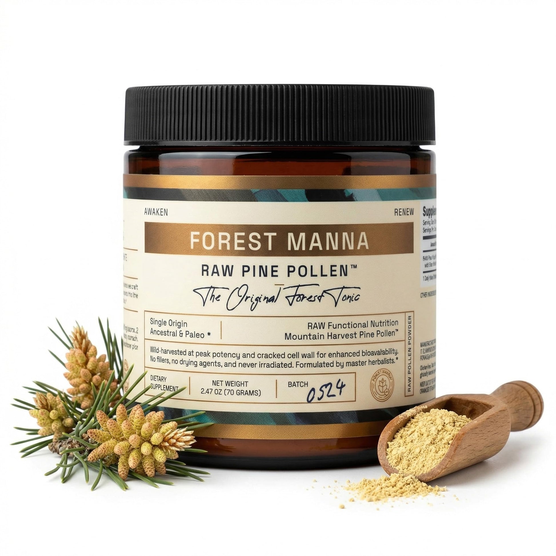 RAW Forest Foods Pine Pollen Powder 2.47 oz