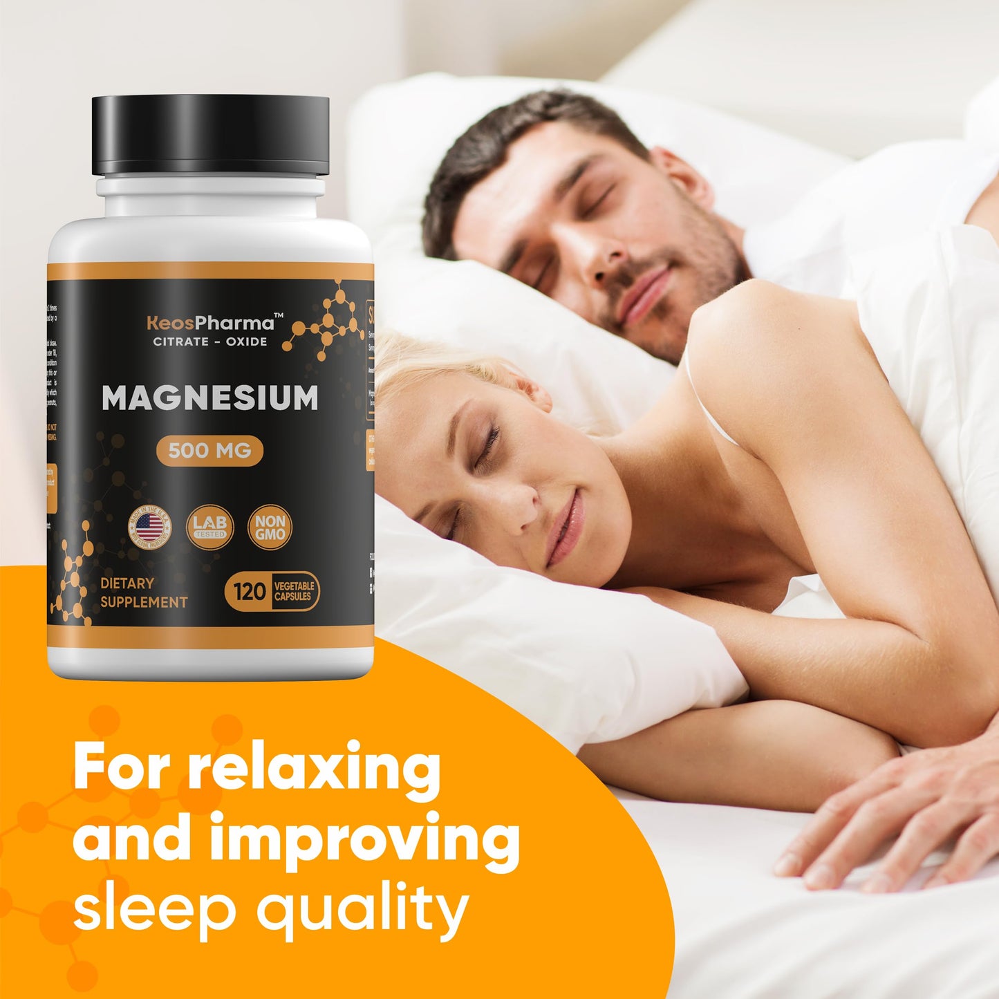 KeosPharma Magnesium Citrate 500mg Capsule, 120 Capsules
