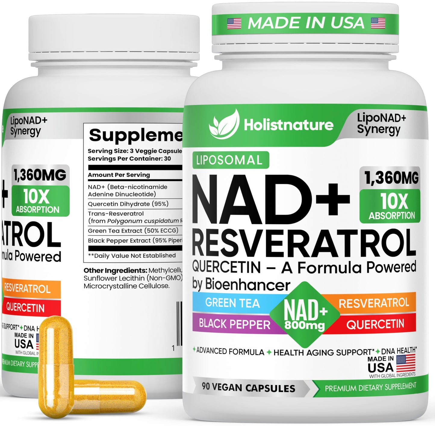 Holistnature NAD+ Supplement Capsule, 90 Capsules