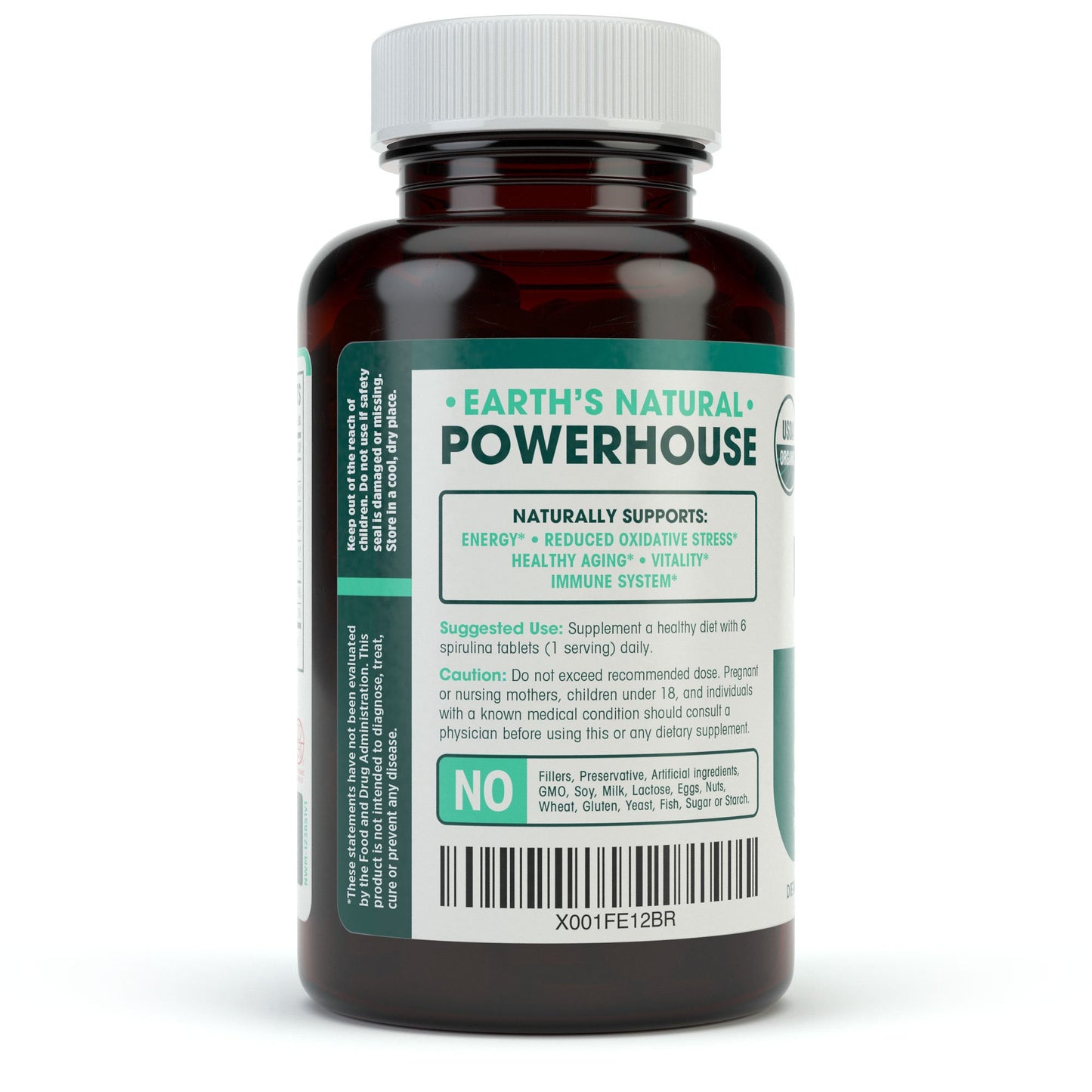 Natures Wellness USDA Organic Spirulina Tablets 180 Count