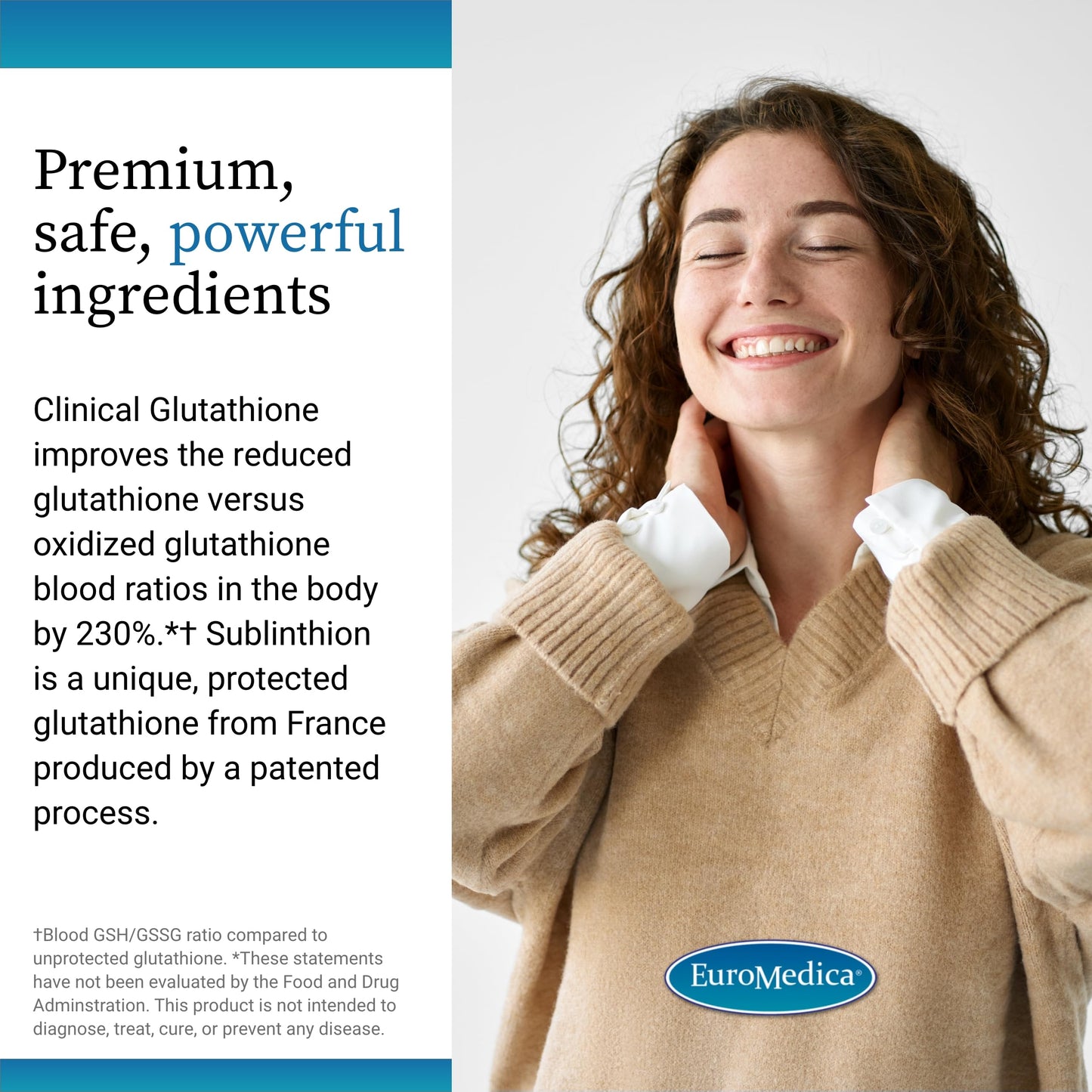 EuroMedica Clinical Glutathione - Cellular Antioxidant Defense Tablet, 60 Count