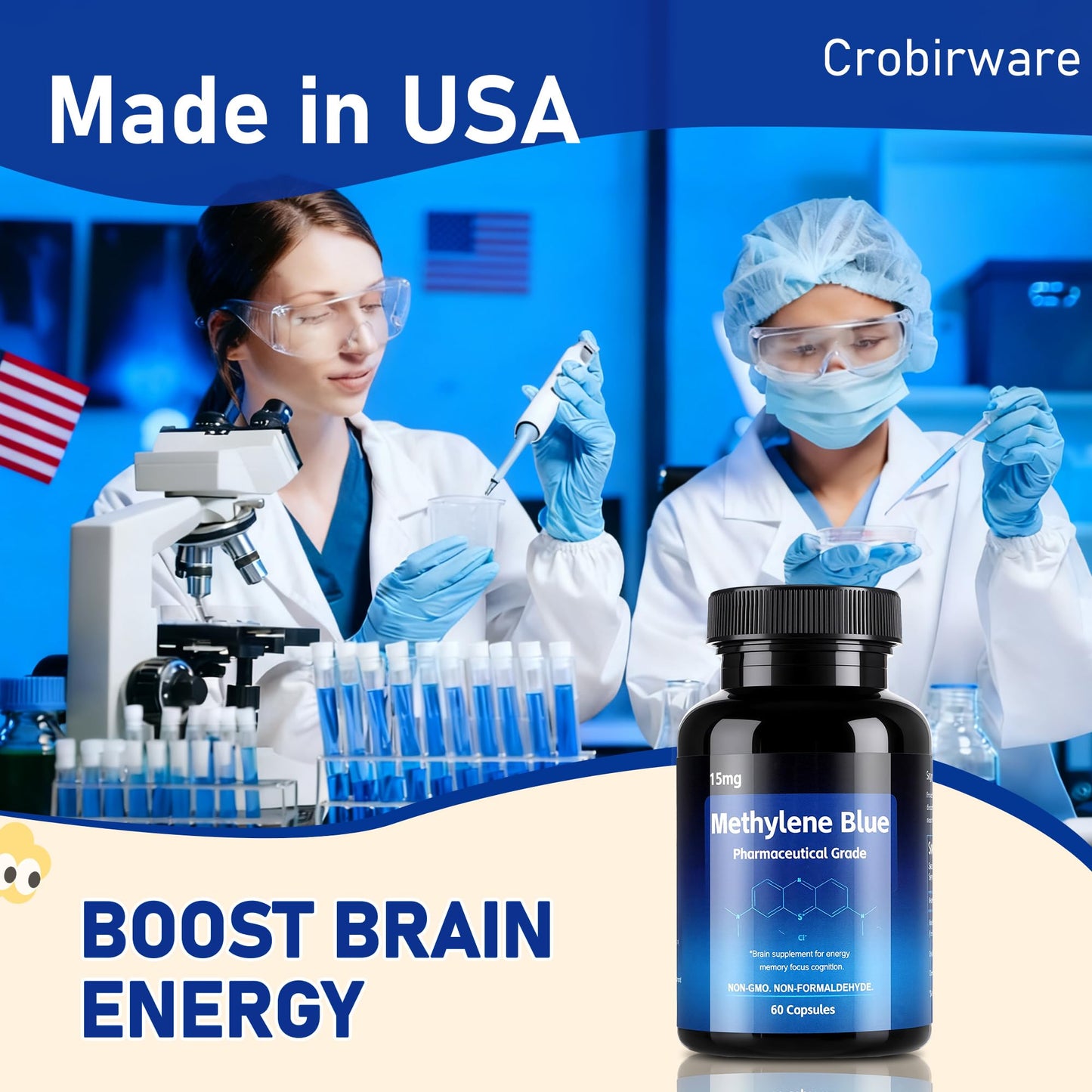 Crobirware Methylene Blue Capsules, 60 Count