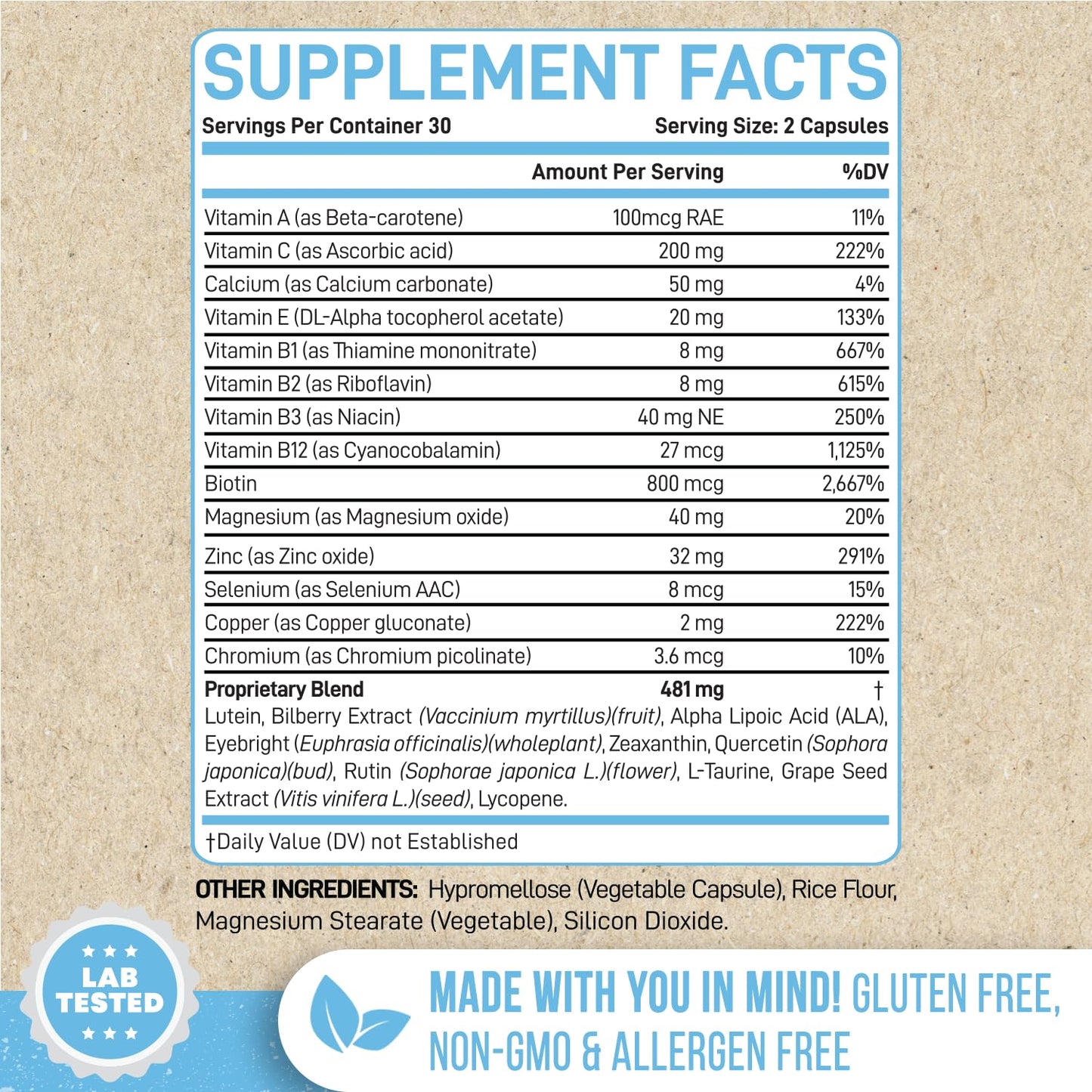 enliven Lutein and Zeaxanthin Eye Health Supplement 60 Capsules