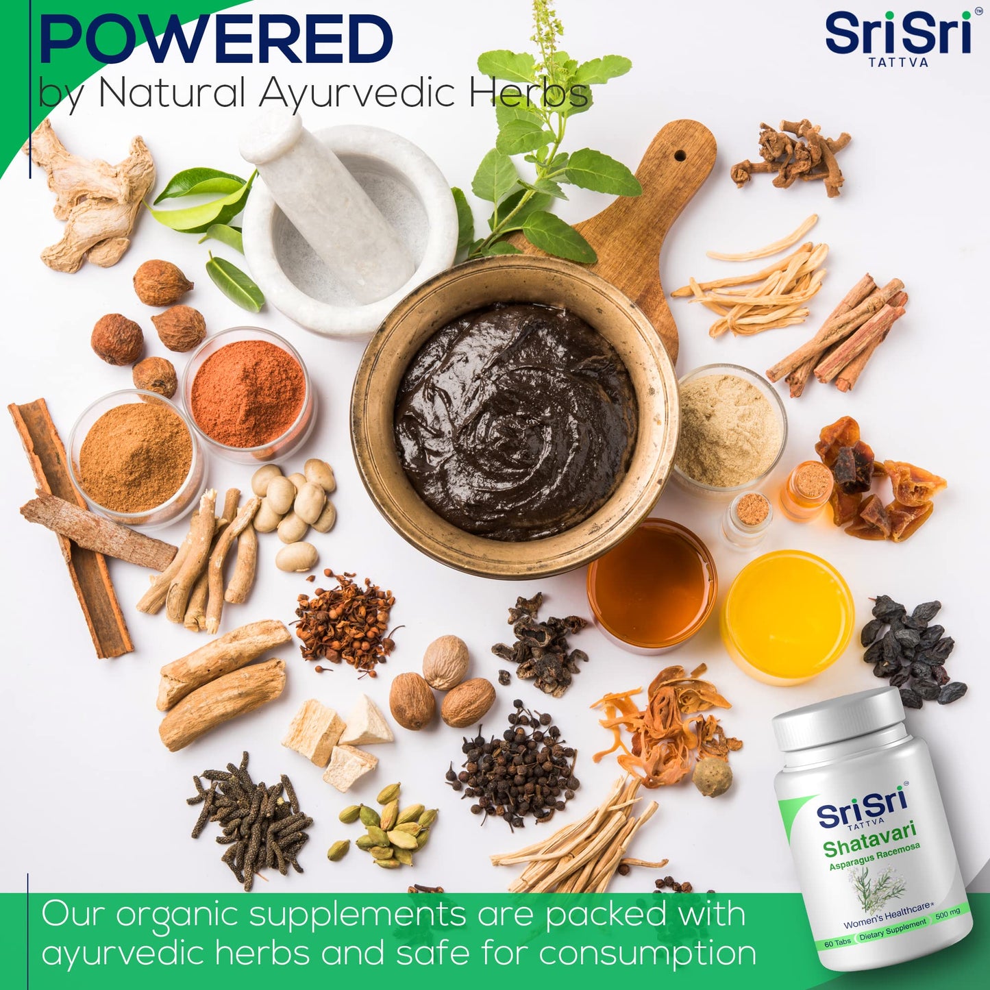 SRI SRI TATTVA Shatavari Tablets, 60 Tablets