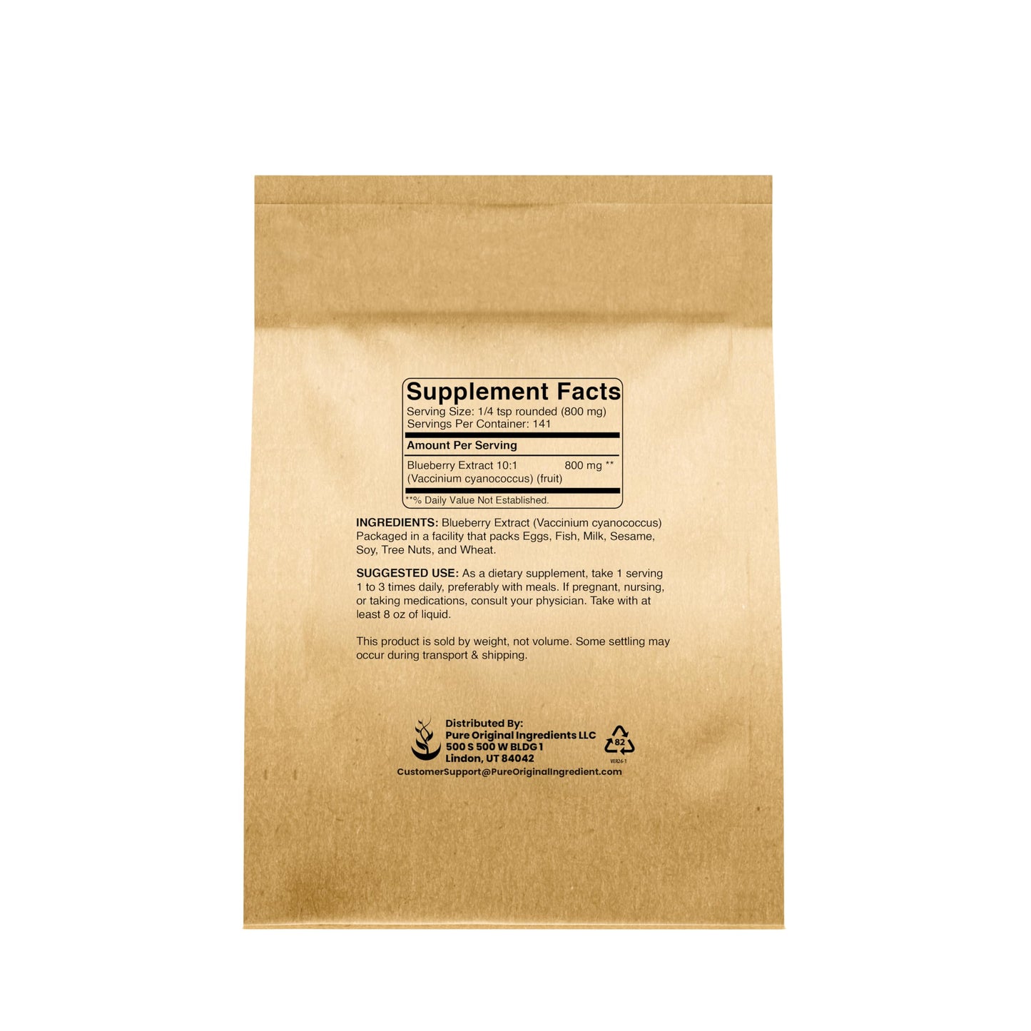 Pure Original Ingredients Blueberry Extract Powder 4 oz