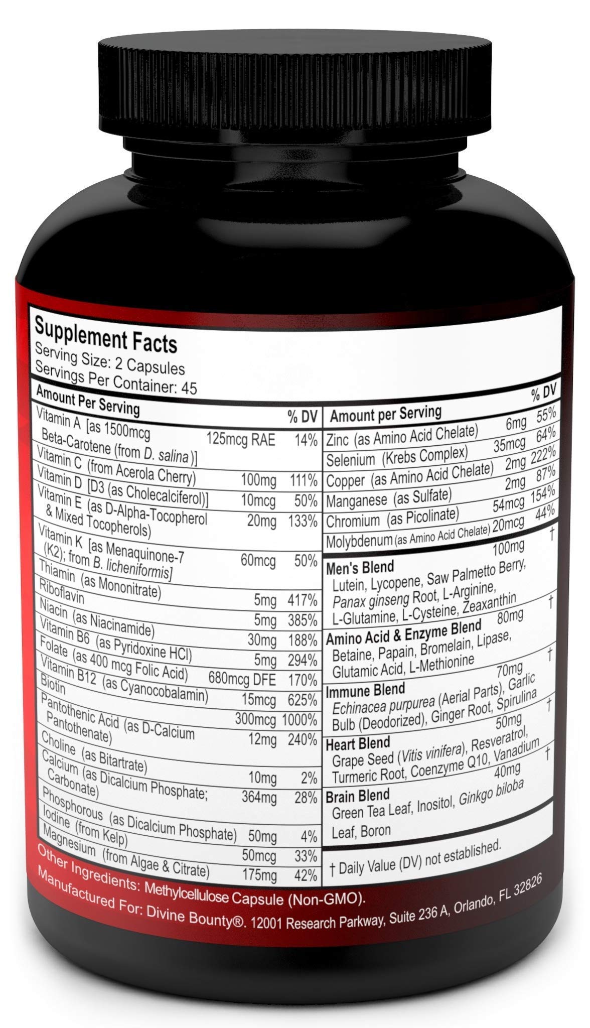 Divine Bounty Vitamin K2 with D3 & Men's Multivitamin Bundle 180 Tablets