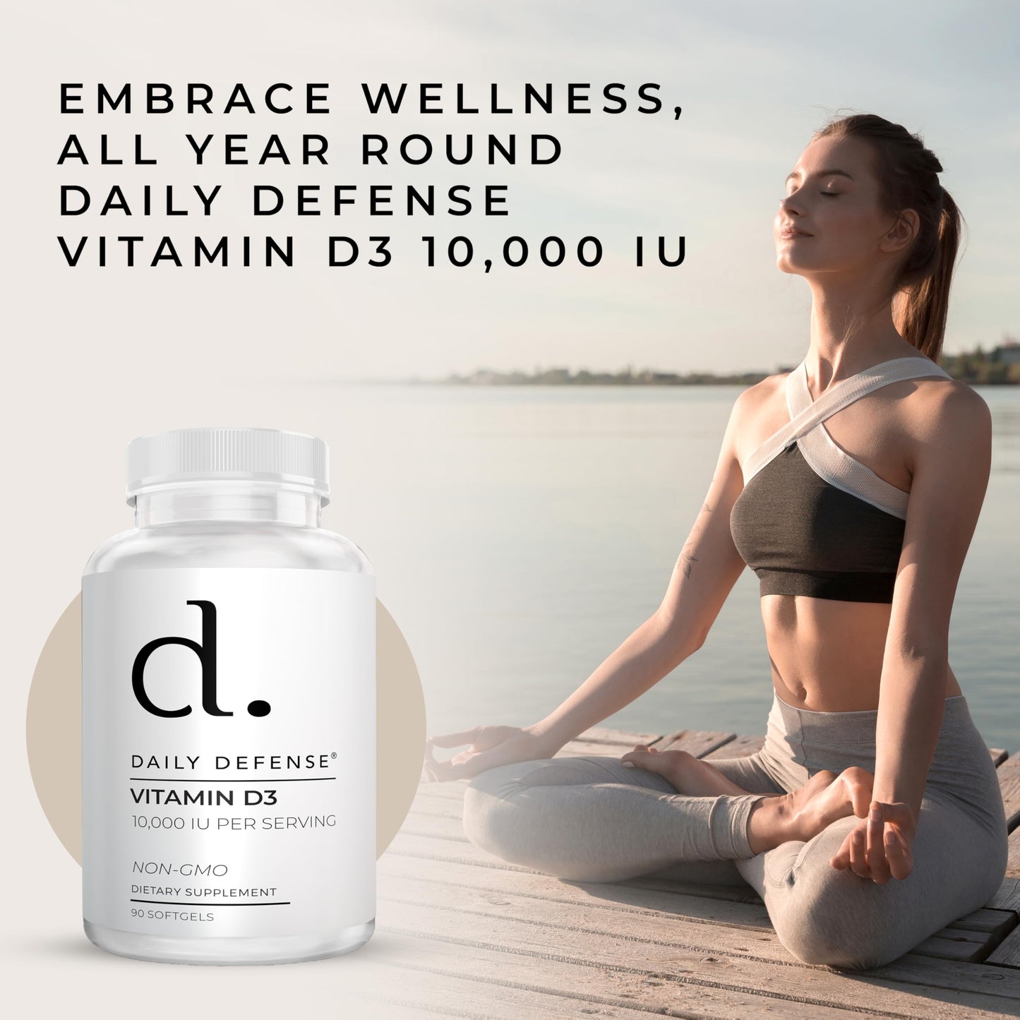 Daily Defense Immune Defense Vitamin D3 10,000 IU Tablets, 100 Count