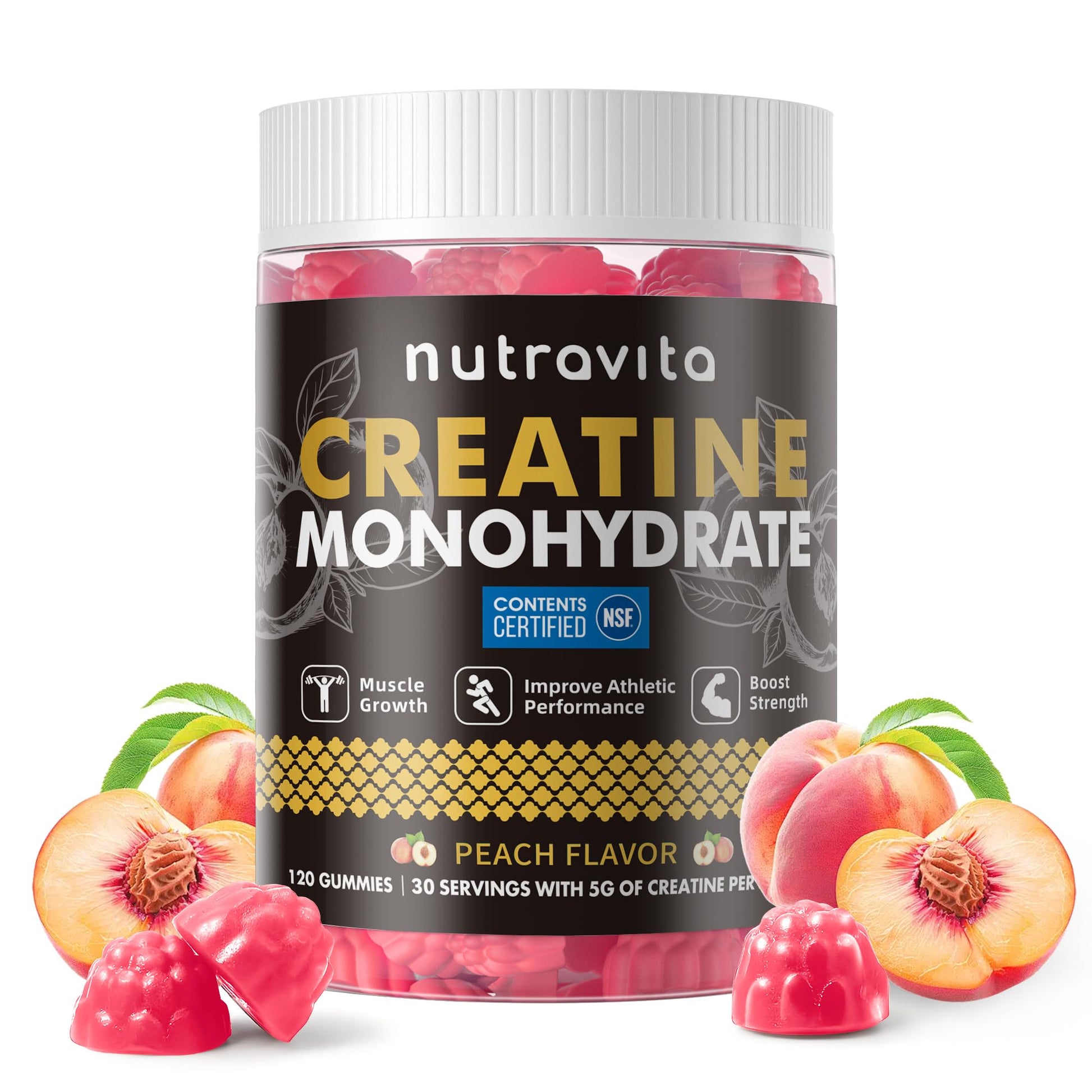 Nutravita Creatine Monohydrate Gummies 120 Count