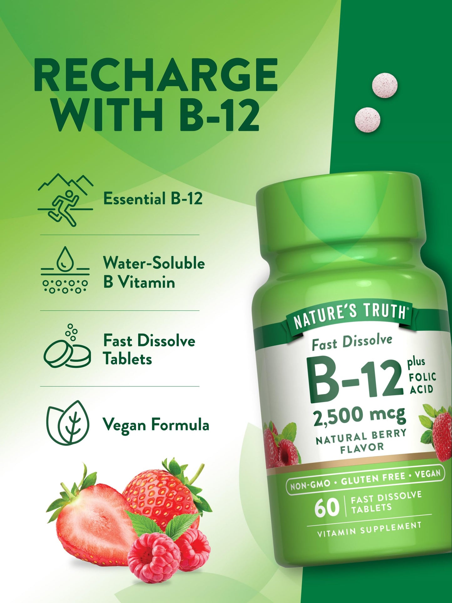 Nature's Truth Vitamin B12 Tablets, 60 Count