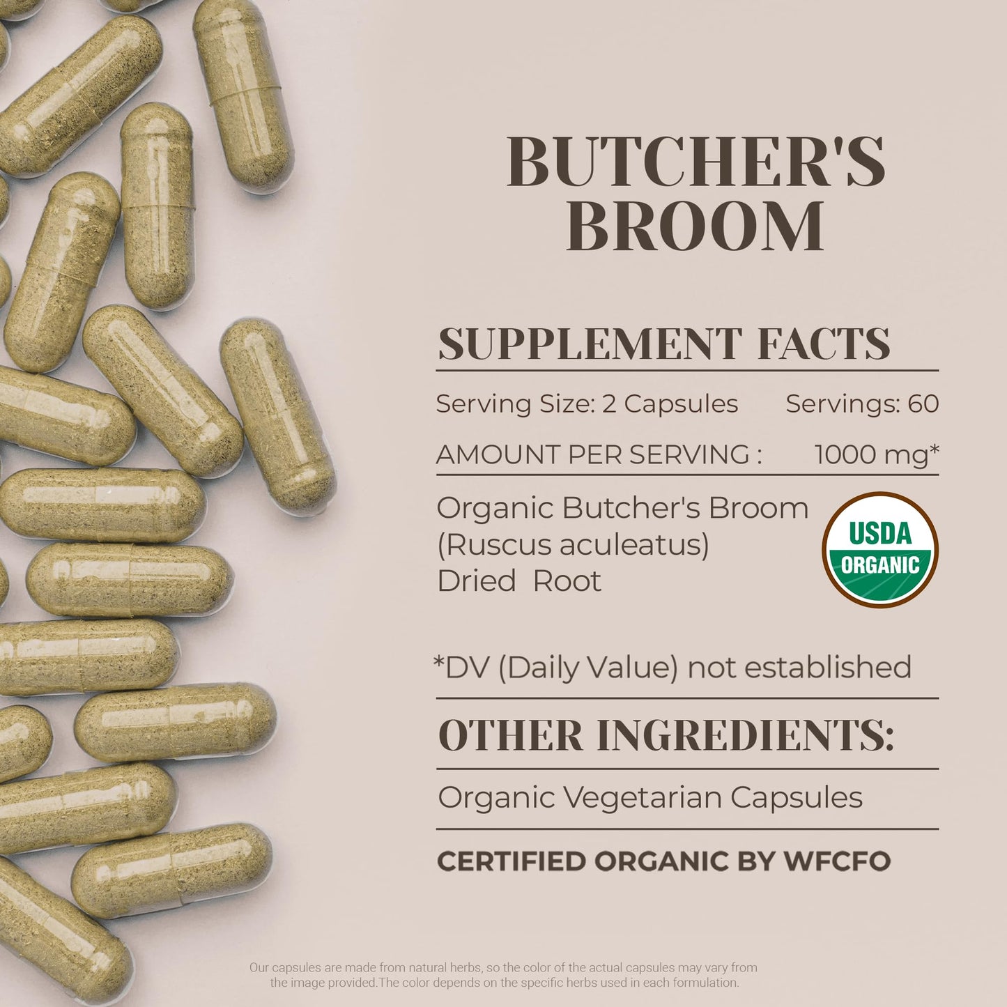 Garden Organics Butcher's Broom Capsules 120 Count