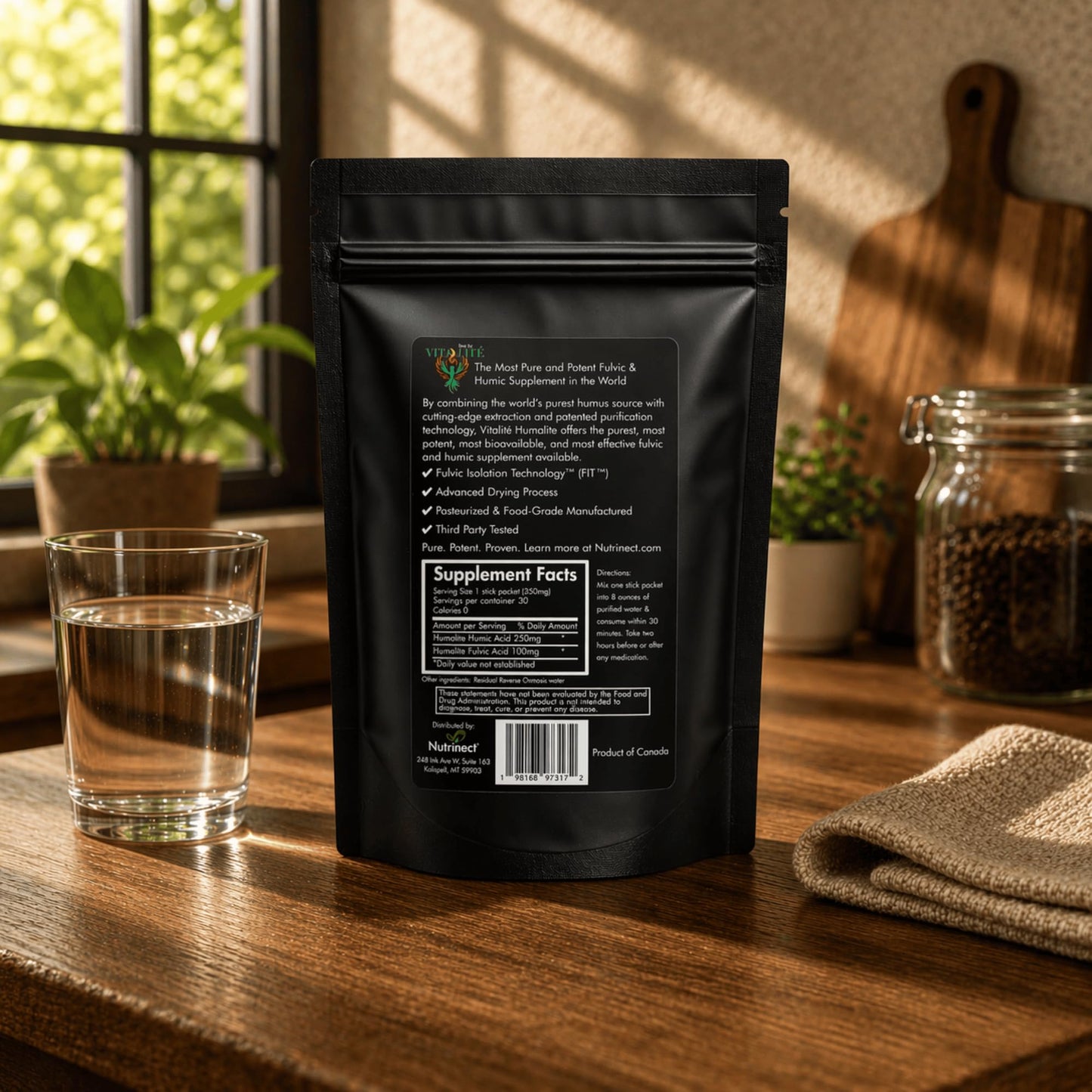 Nutrinect Vitalité Humalite Fulvic and Humic Acid Supplement Powder, 0.4 oz