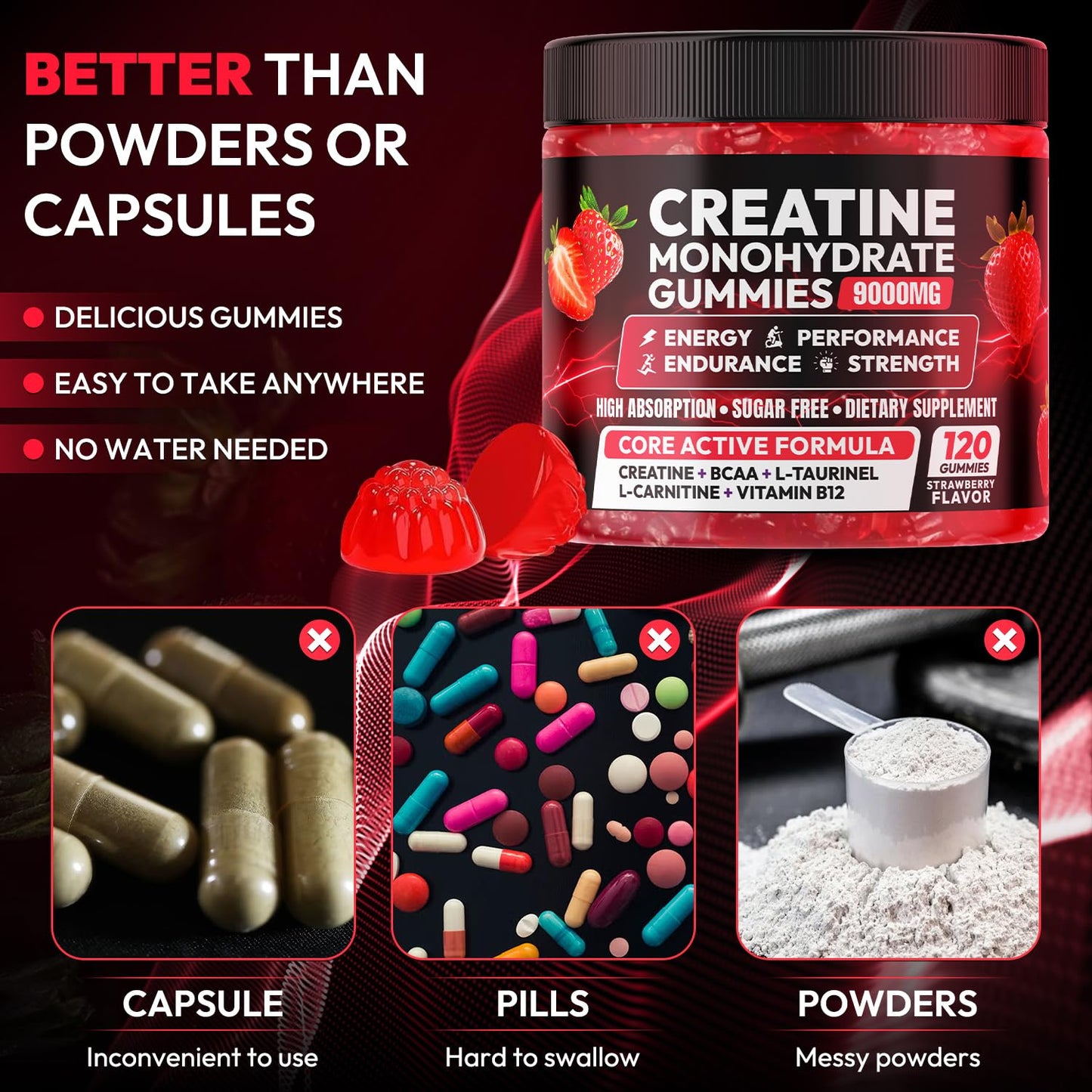 Cytona Creatine Gummies Monohydrate Complex, 120 Gummies