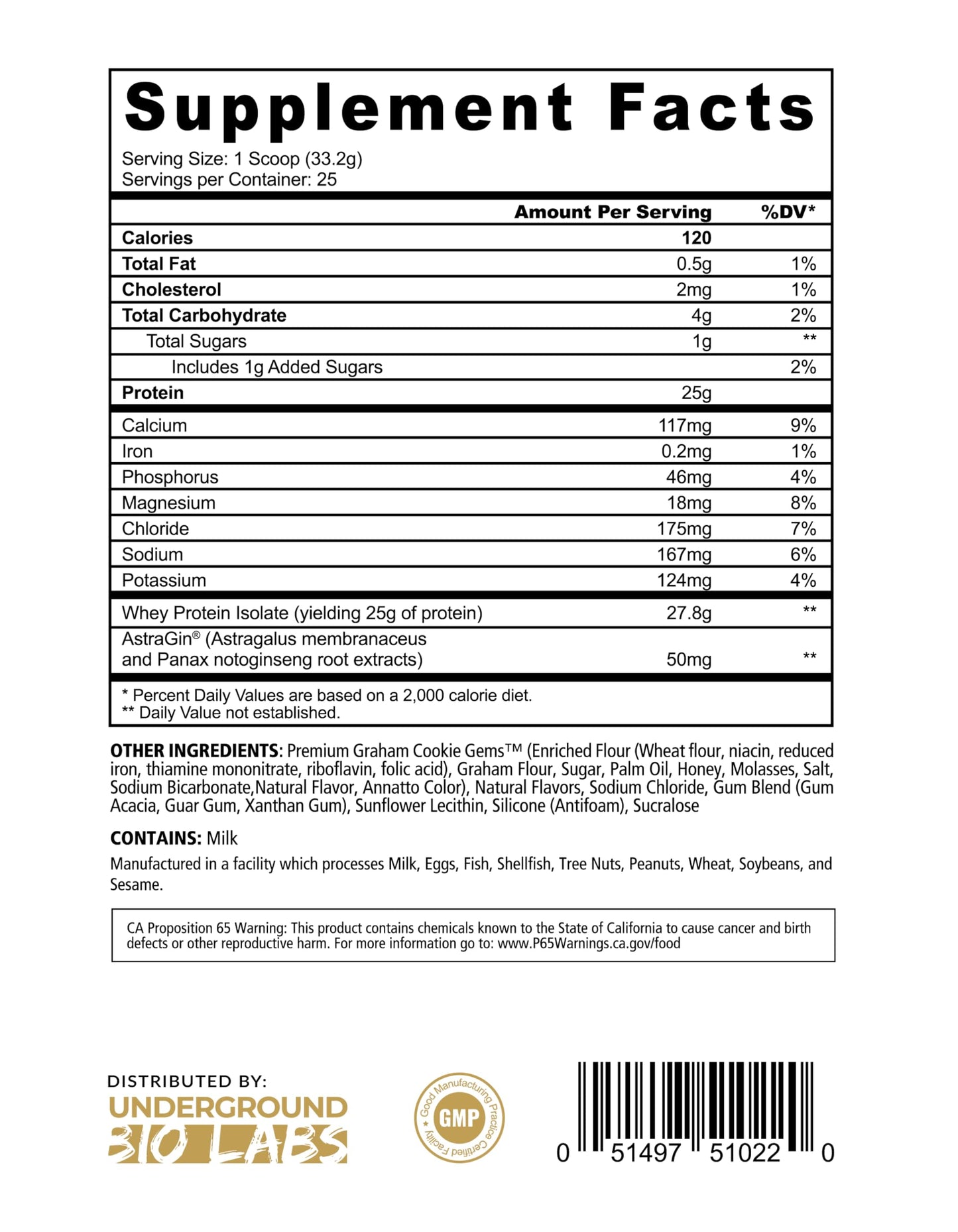 Underground Bio Labs Panda Fuel ISO Whey Protein Panda Cookies Powder 1.82 Pound