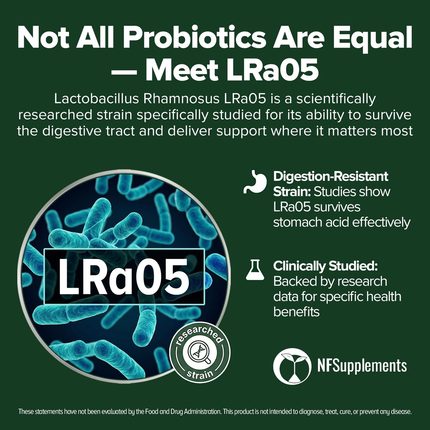 Natural Foundation Supplements Lactobacillus Rhamnosus Probiotic 240 Tablets