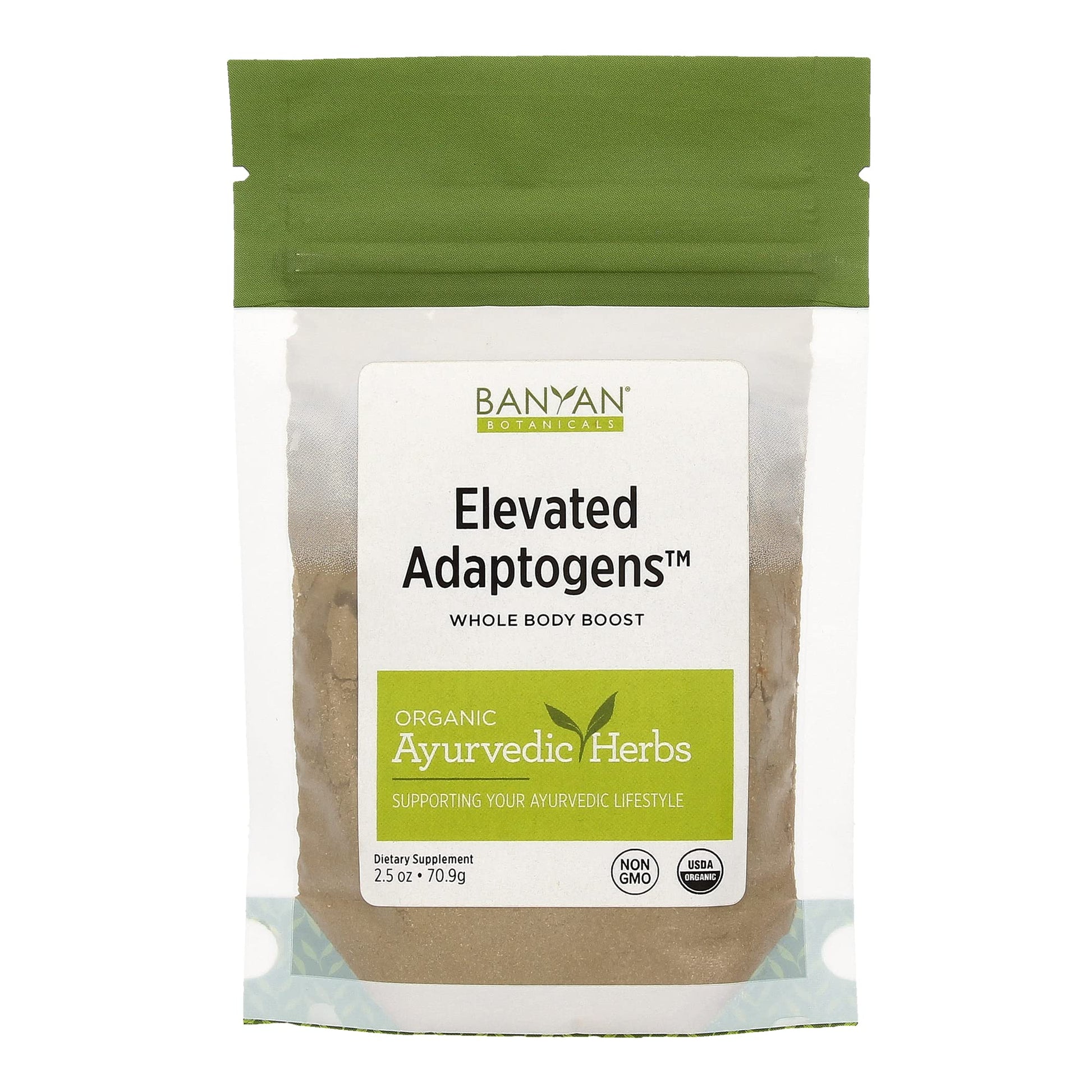 Banyan Botanicals Elevated Adaptogens Organic Superfood Powder with Moringa, Ashwagandha & Tulsi, 2.5oz