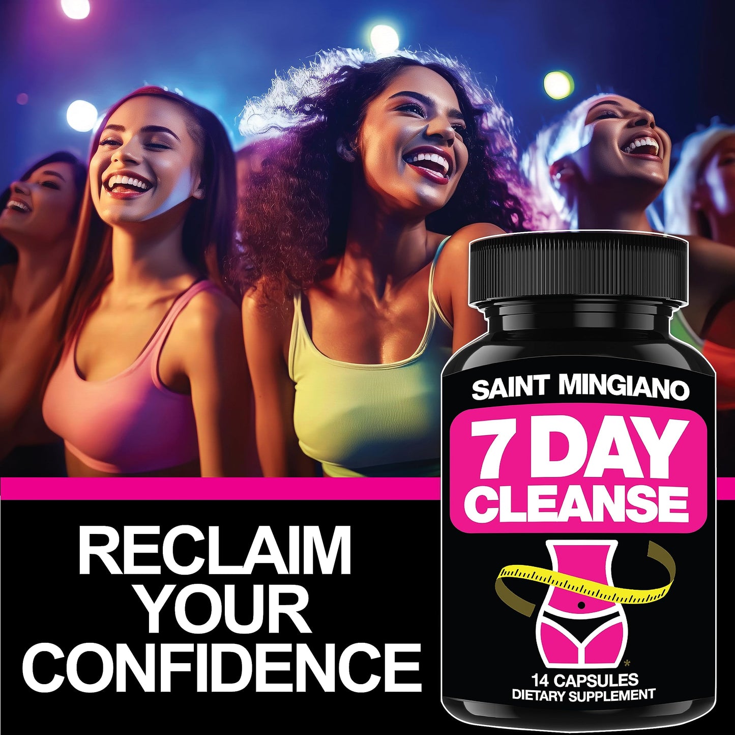 Saint Mingiano 7 Day Cleanse Program Colon Detox Extra-Strength Senna Leaf Supplements Capsule 14 Count