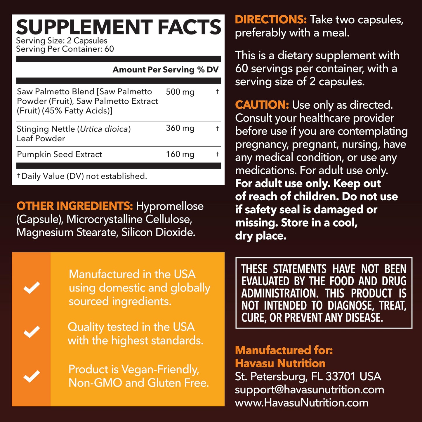 HAVASU NUTRITION Saw Palmetto for Men Capsule 120 Count