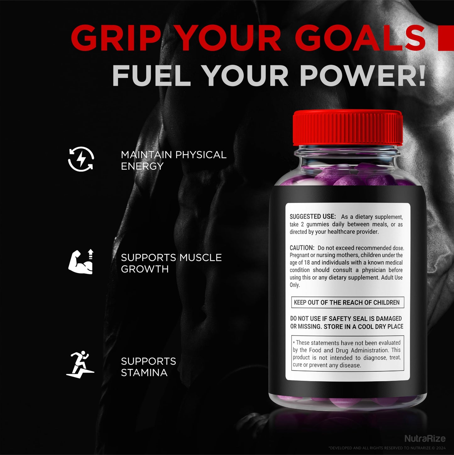 NutraRize Alpha Power XL Gummies, 180 Count
