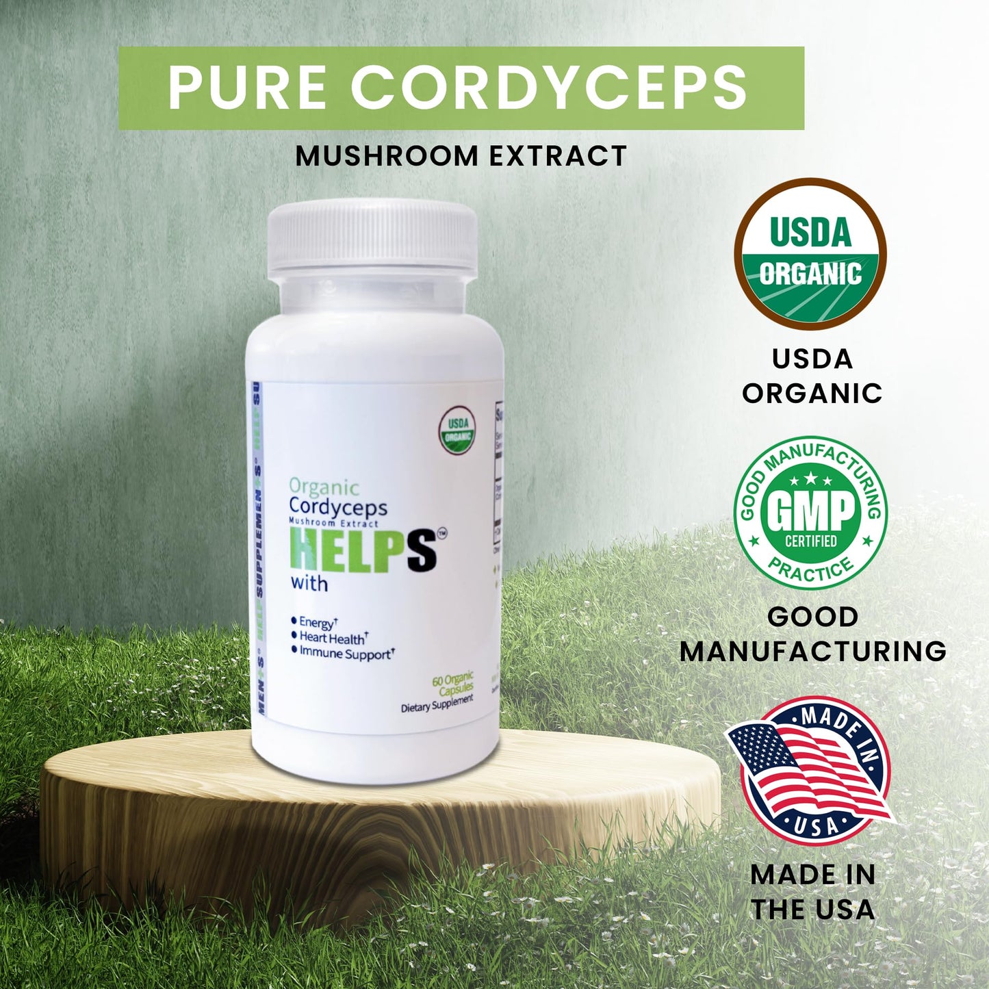Help Supplements Cordyceps Mushroom Capsules, 60 Capsules