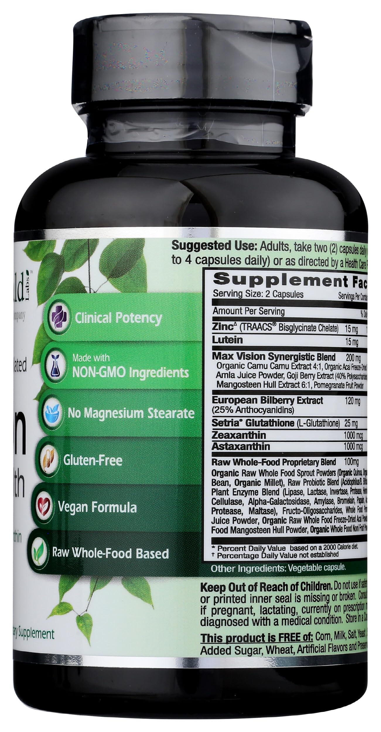 Emerald Laboratories Vision Health Complete Vision Formula for Eye Health & Macular Support with Zeaxanthin, Zinc & Lutein, 60 Capsules