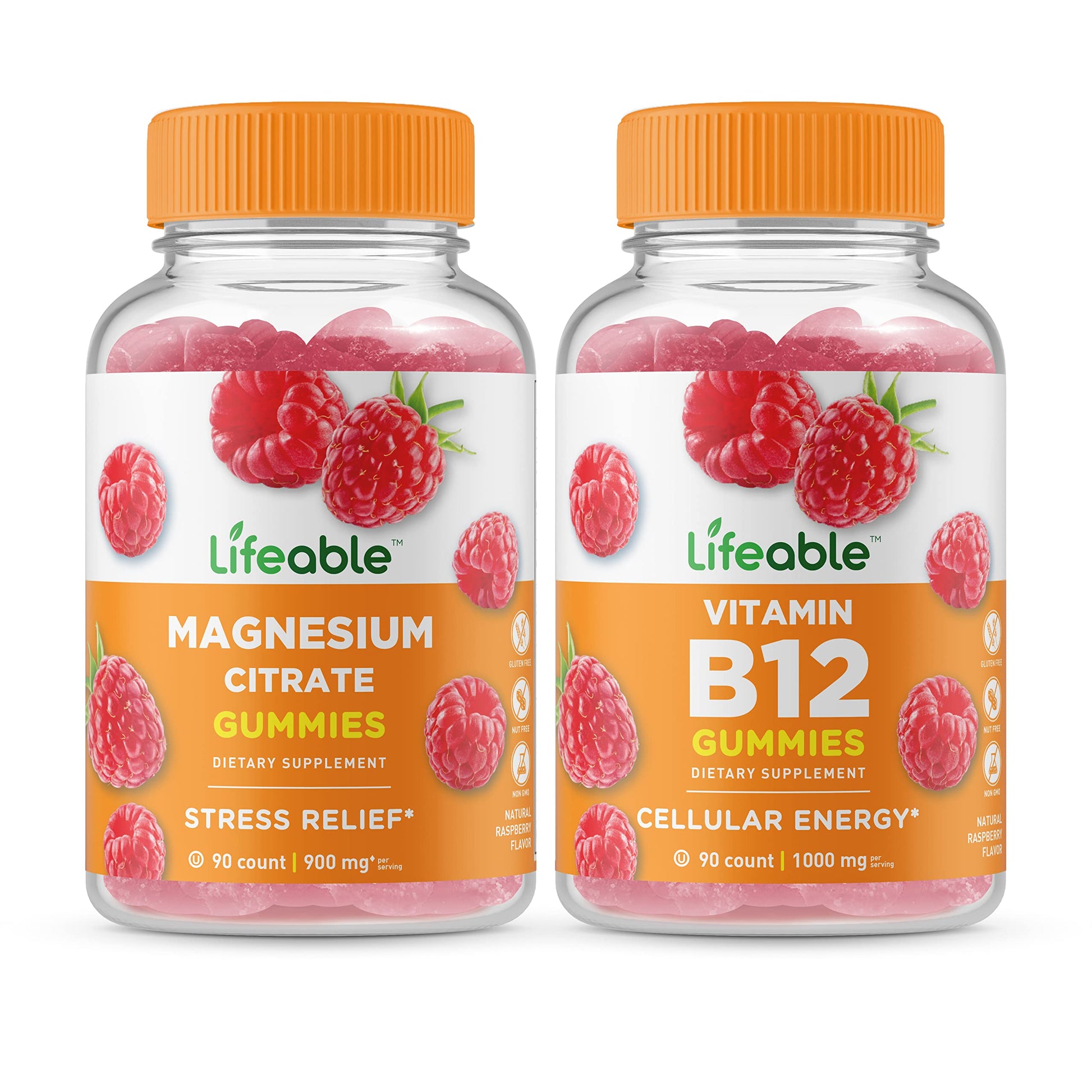 Lifeable Magnesium + Vitamin B12 Gummies, 180 Count