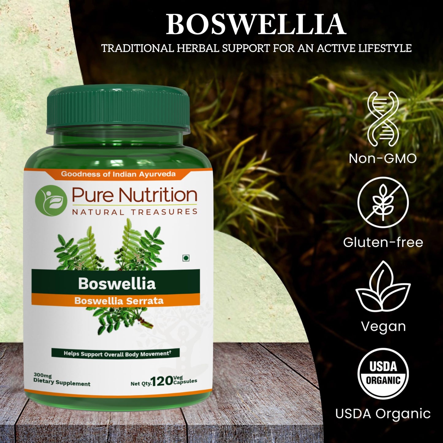 Pure Nutrition Natural Treasures Boswellia Serrata 600 mg Capsule, 120 Count