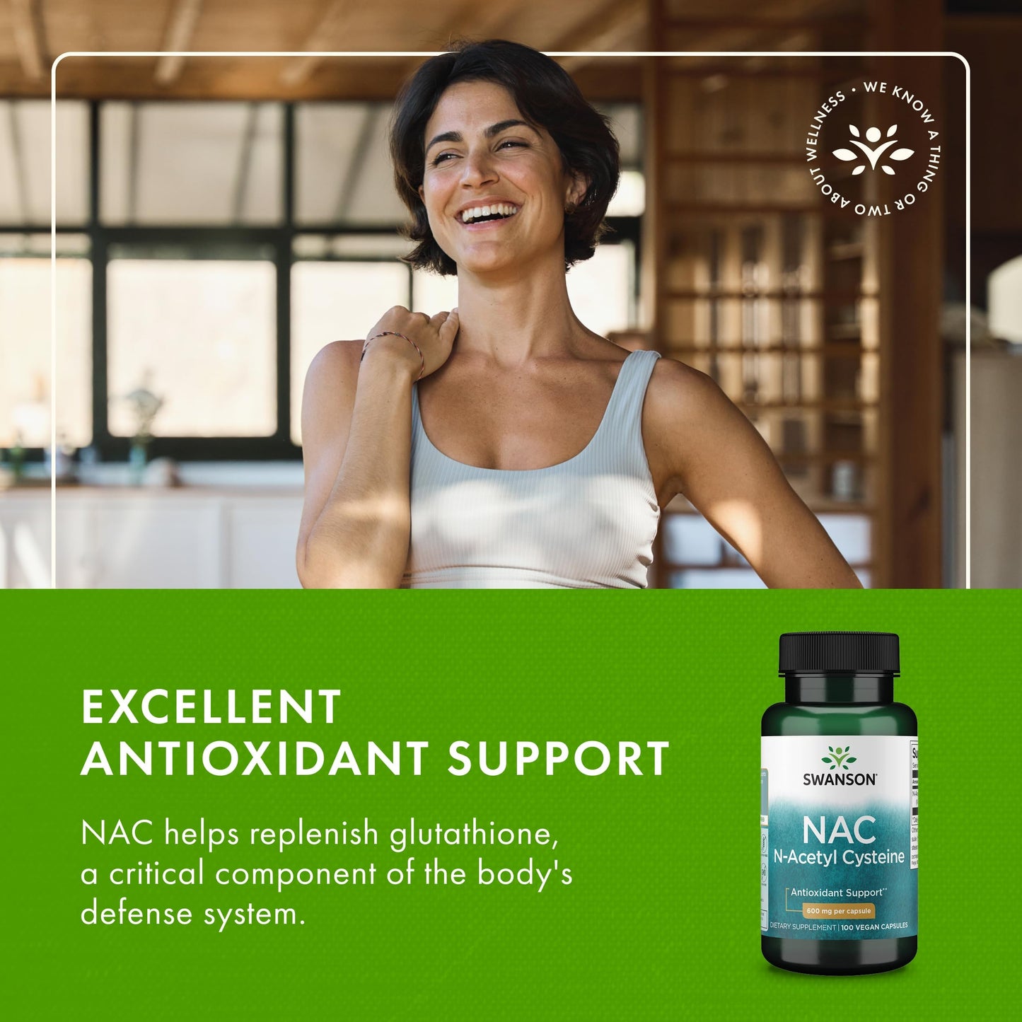 Swanson NAC N-Acetyl Cysteine Liver Health and Antioxidant Supplement, Vegan Capsules, 400 Capsules