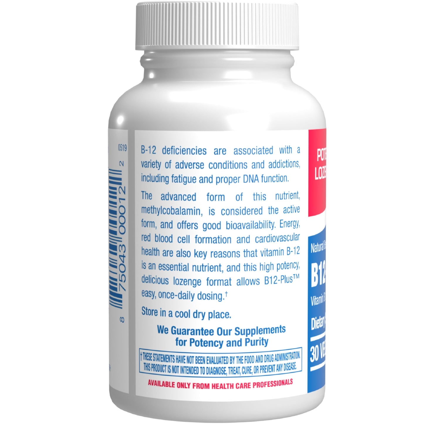 Anabolic Laboratories Vitamin B12 Methylcobalamin 1000 mcg Lozenges, 30 Count
