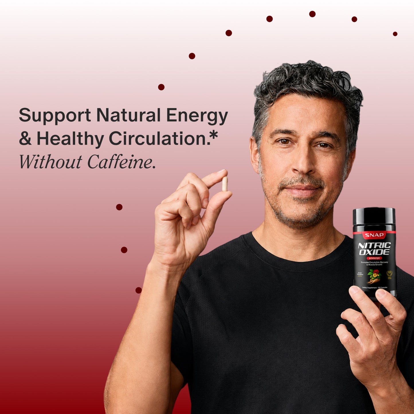 Snap Supplements Nitric Oxide Booster for Men & Women, L-Citrulline + 3 Forms of L-Arginine for Stamina, Endurance, Circulation, & Energy Support, Caffeine-Free Pre-Workout Alternative, 60 Capsules