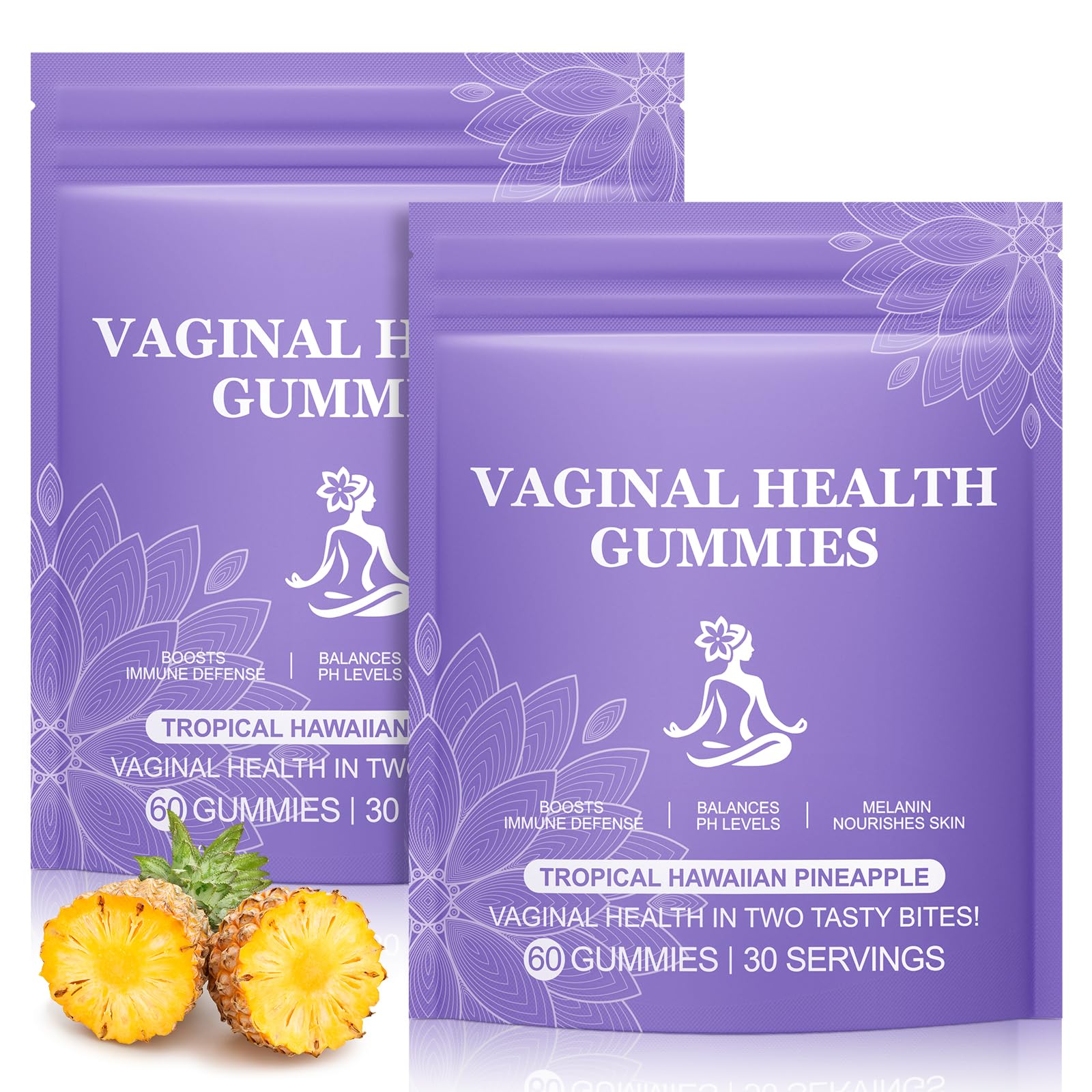 MXCZBSM Pineapple Gummies for Women PH Balance Probiotics Vaginal Gummies 120 Count