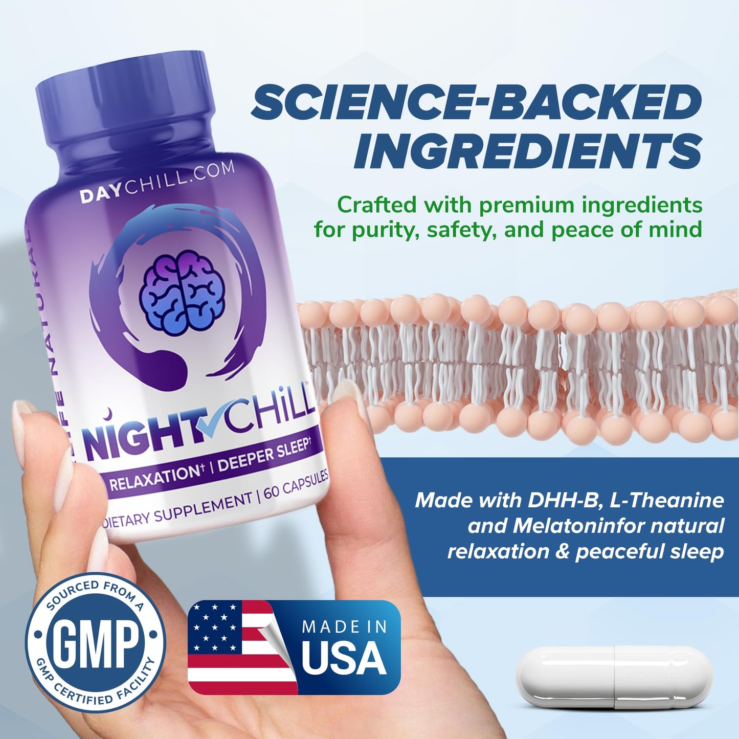 MAXLIFE NATURALS Sleep Supplement Melatonin DHH-B Capsule 60 Count