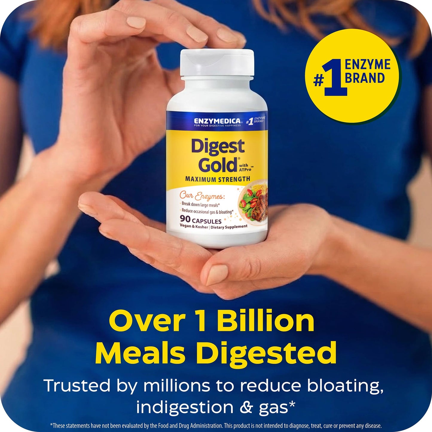 Enzymedica Digest Gold + ATPro Maximum Strength Enzymes Capsules, 90 Count