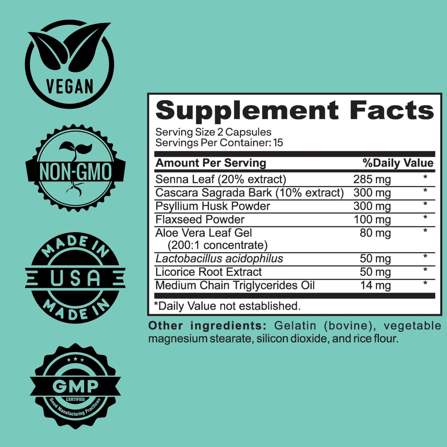 Herb Vitality 15-Day Colon Cleanse – Detox & Gut Health Support with Probiotics, Aloe Vera, Licorice Root & Psyllium Husk – Supports Digestive, Immune, and Kidney Health for Men & Women, 30 Capsules