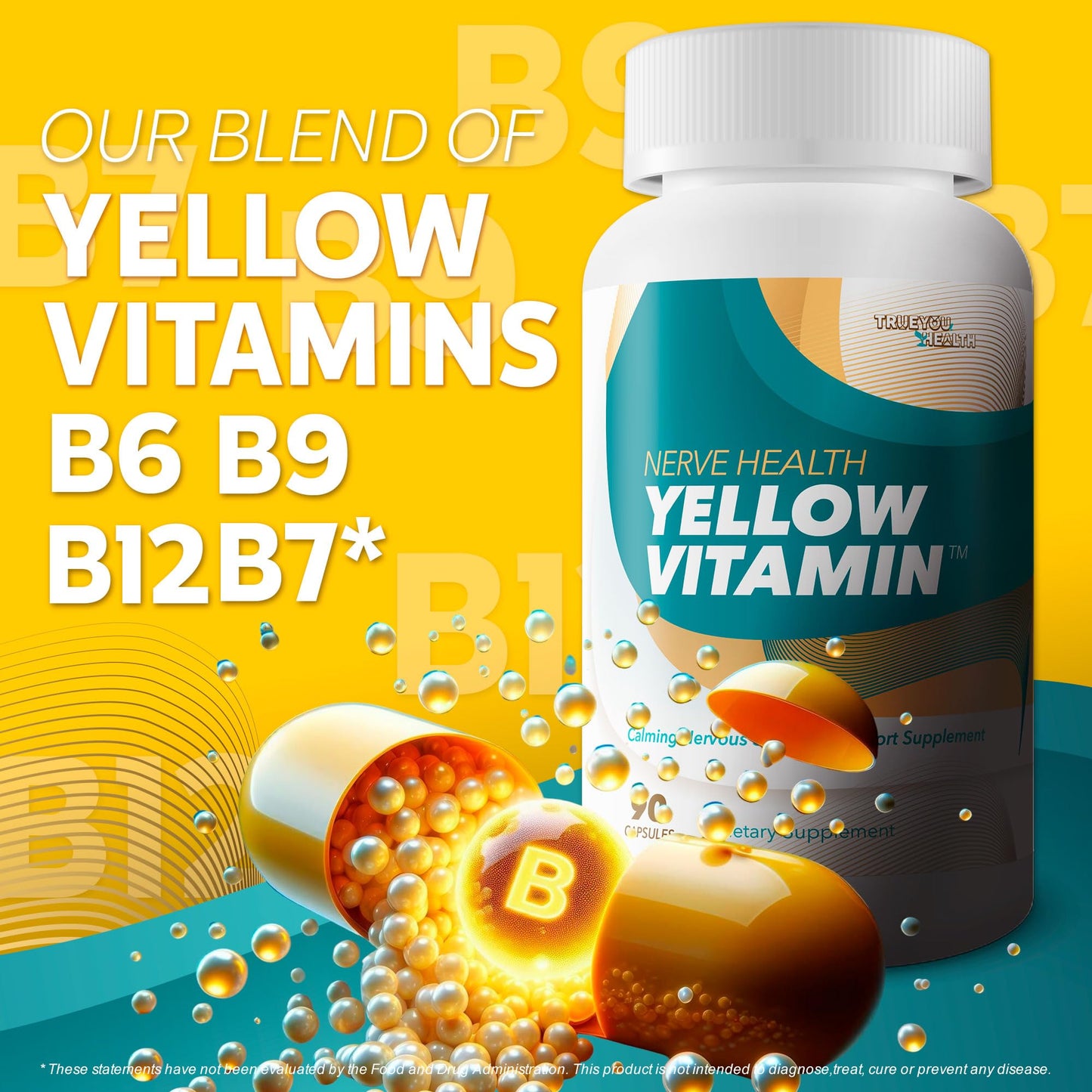 True You Health Vitamin B Complex Nerve Support Capsule, 90 Count