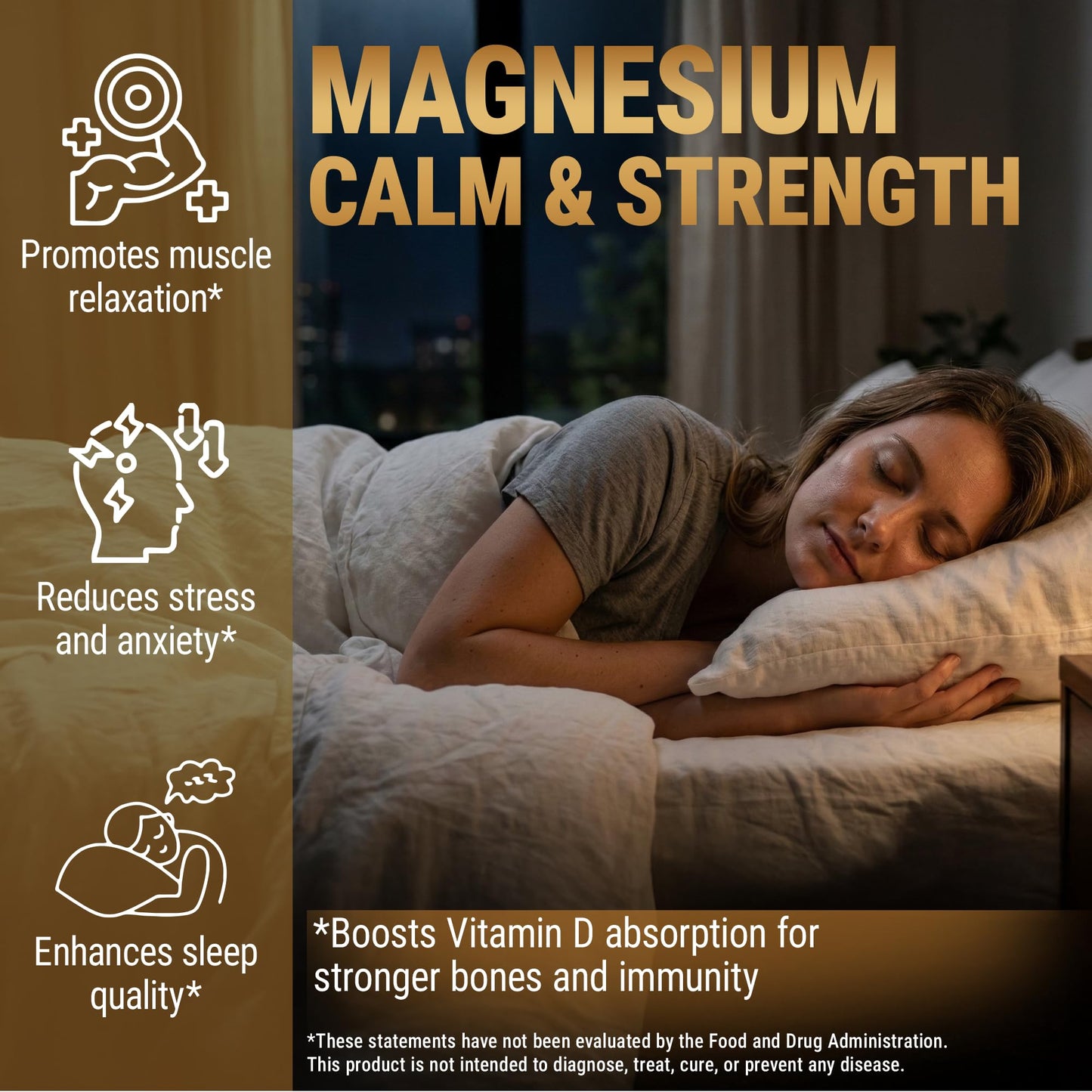 New Elements Magnesium Glycinate 1500mg with Vitamin D3 K2 10,000 IU, 60 Vegan Capsules