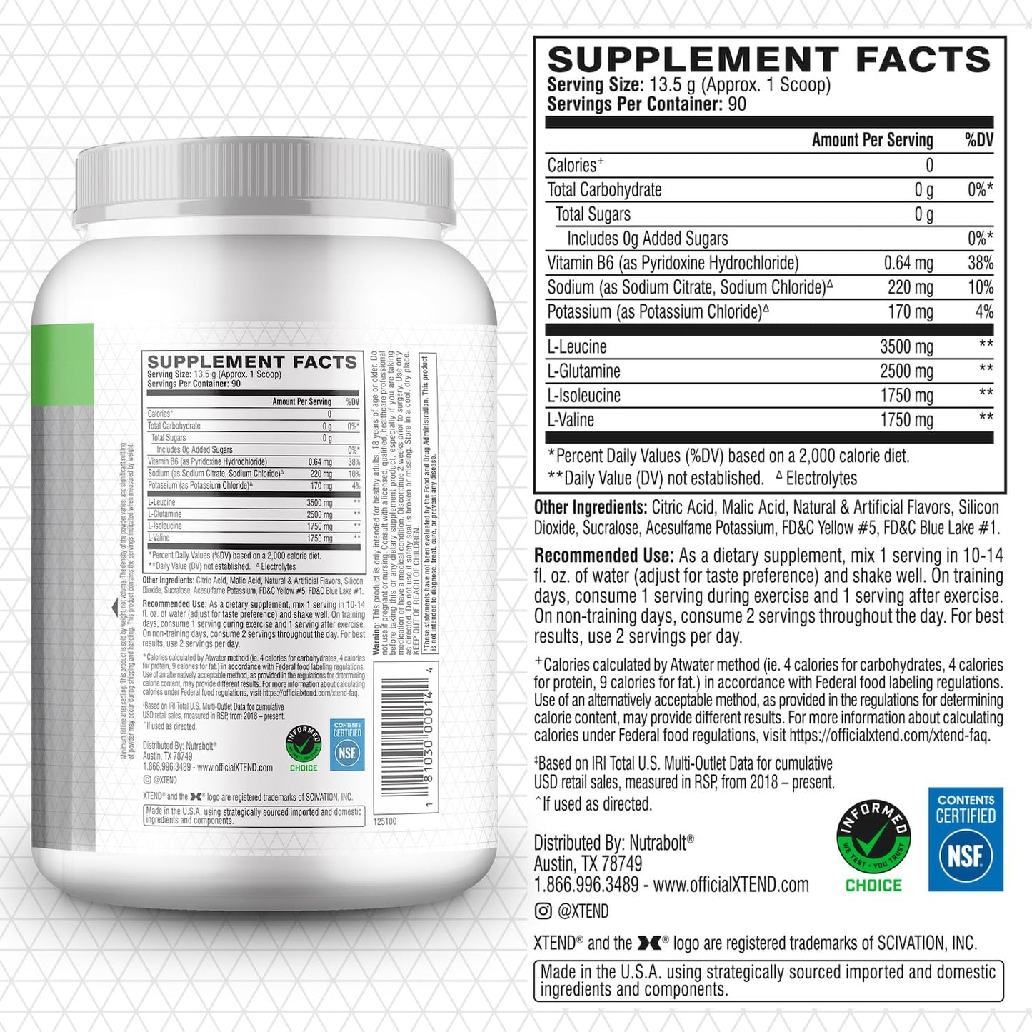 Xtend XTEND Original BCAA Powder, 90 Servings