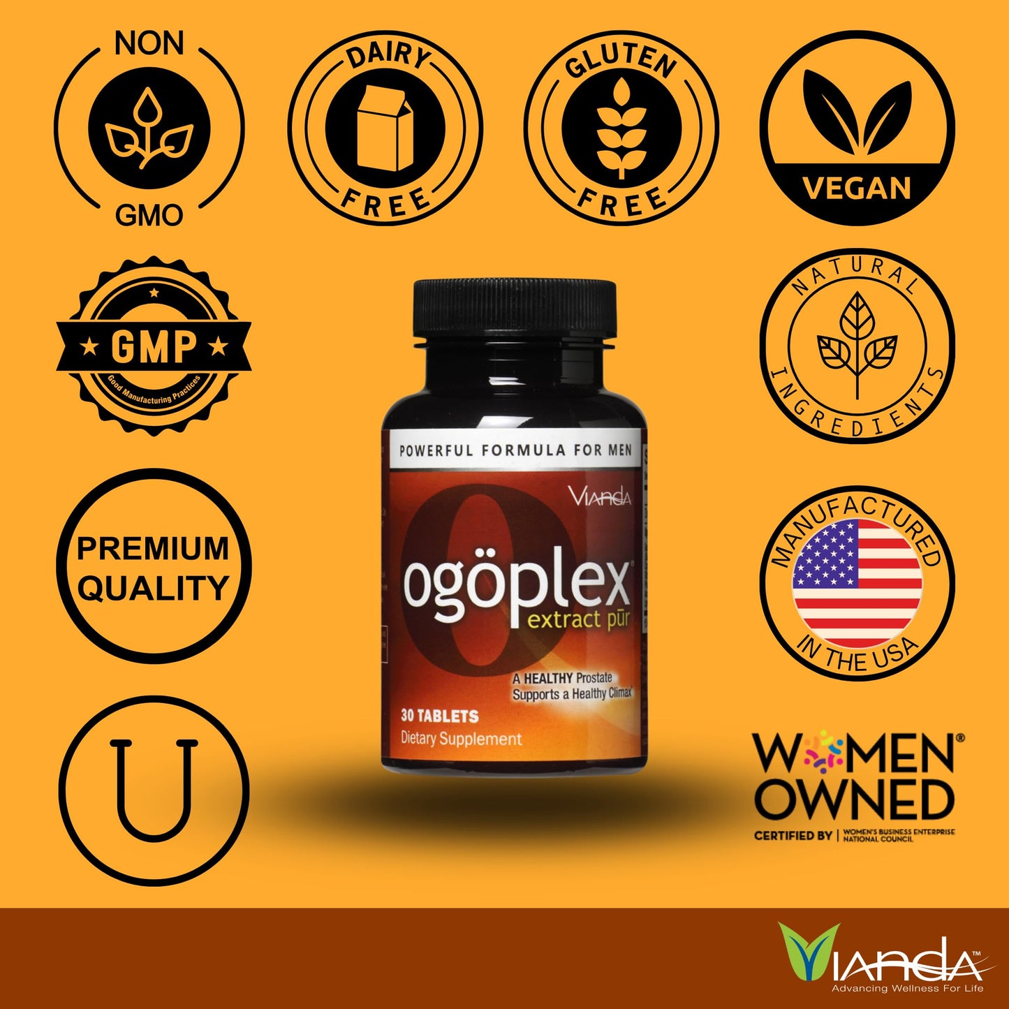 ogoplex Male Prostate Health and Urinary Support Supplement with Graminex Swedish Flower Pollen, Saw Palmetto, Phytosterols & Lycopene - 360 Tablets