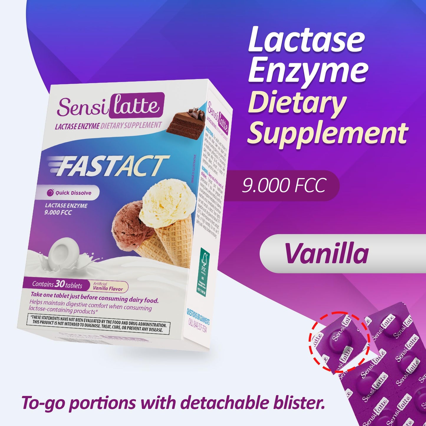 SENSI LATTE Lactase Enzyme Tablets 30