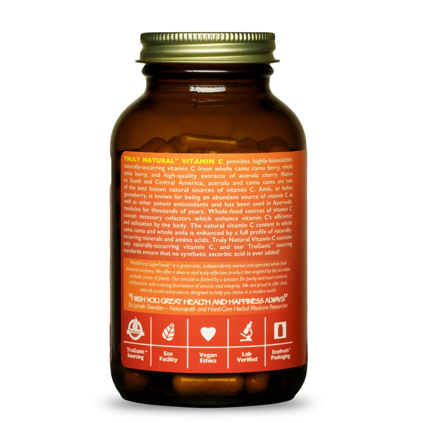 HEALTHFORCE SUPERFOODS Truly Natural Vitamin C Immune Support with Camu Camu Berry 120 Capsules