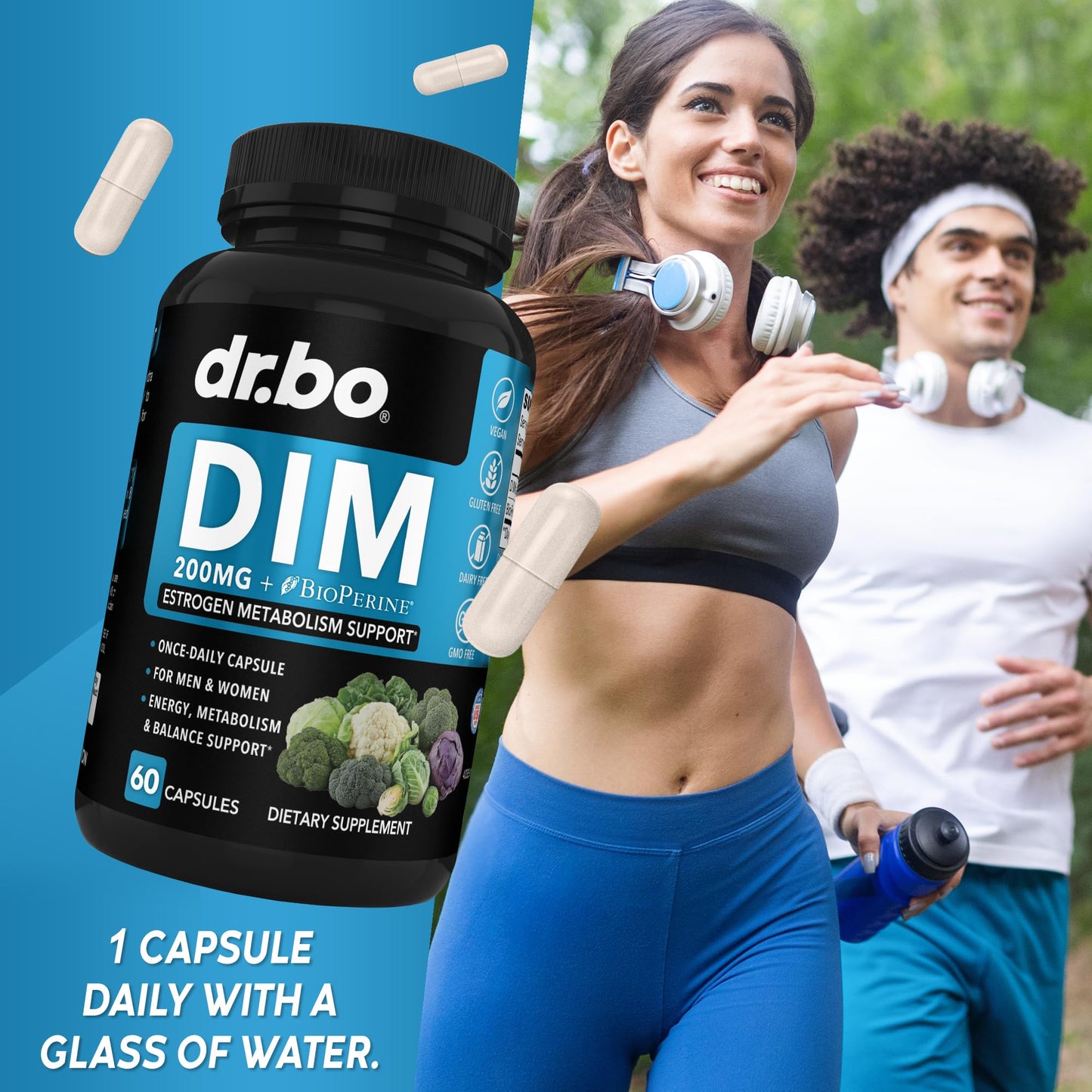 DR. BO Diindolylmethane (DIM) Supplement 200mg, Capsule, 60 Count