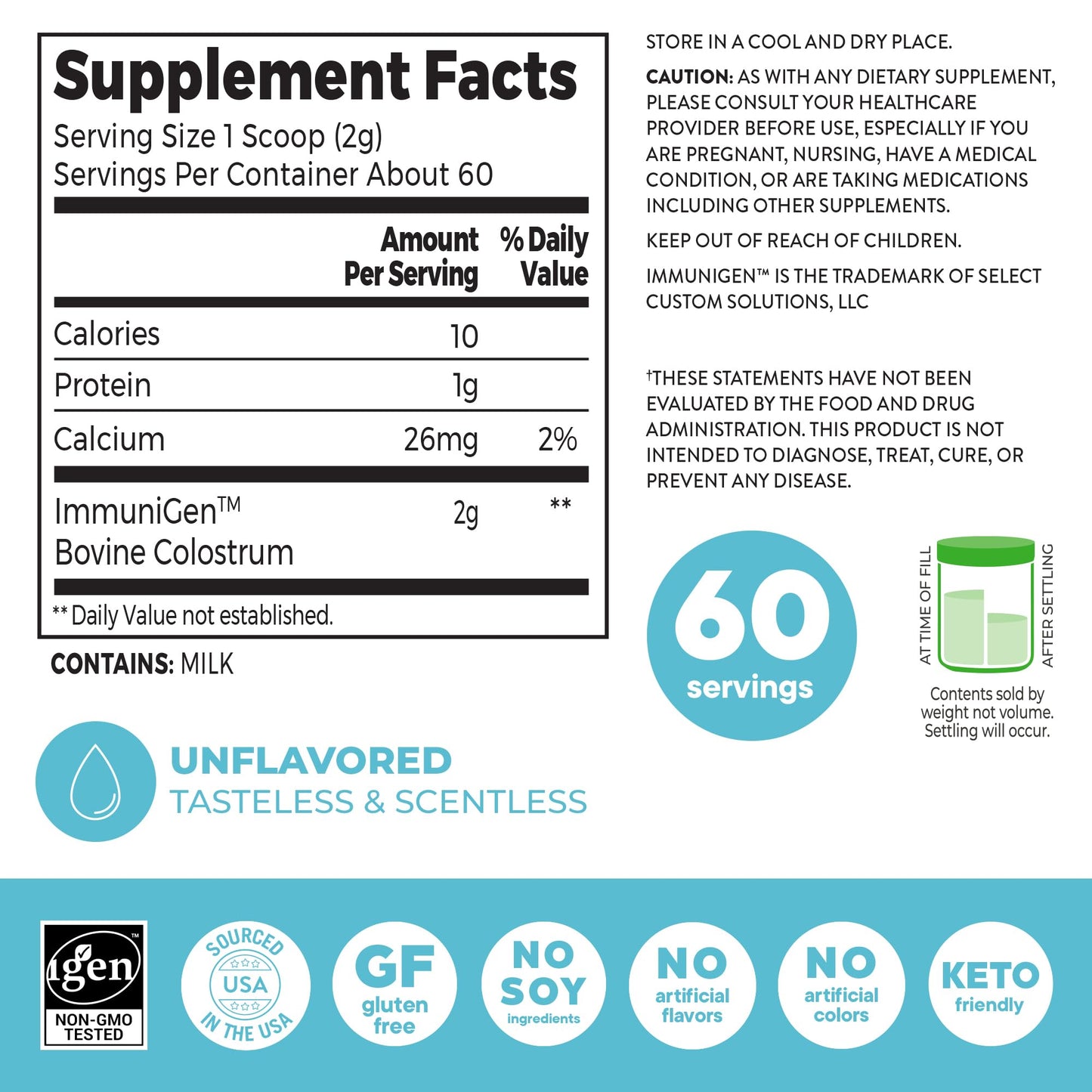 Orgain Bovine Colostrum Powder 60 Servings