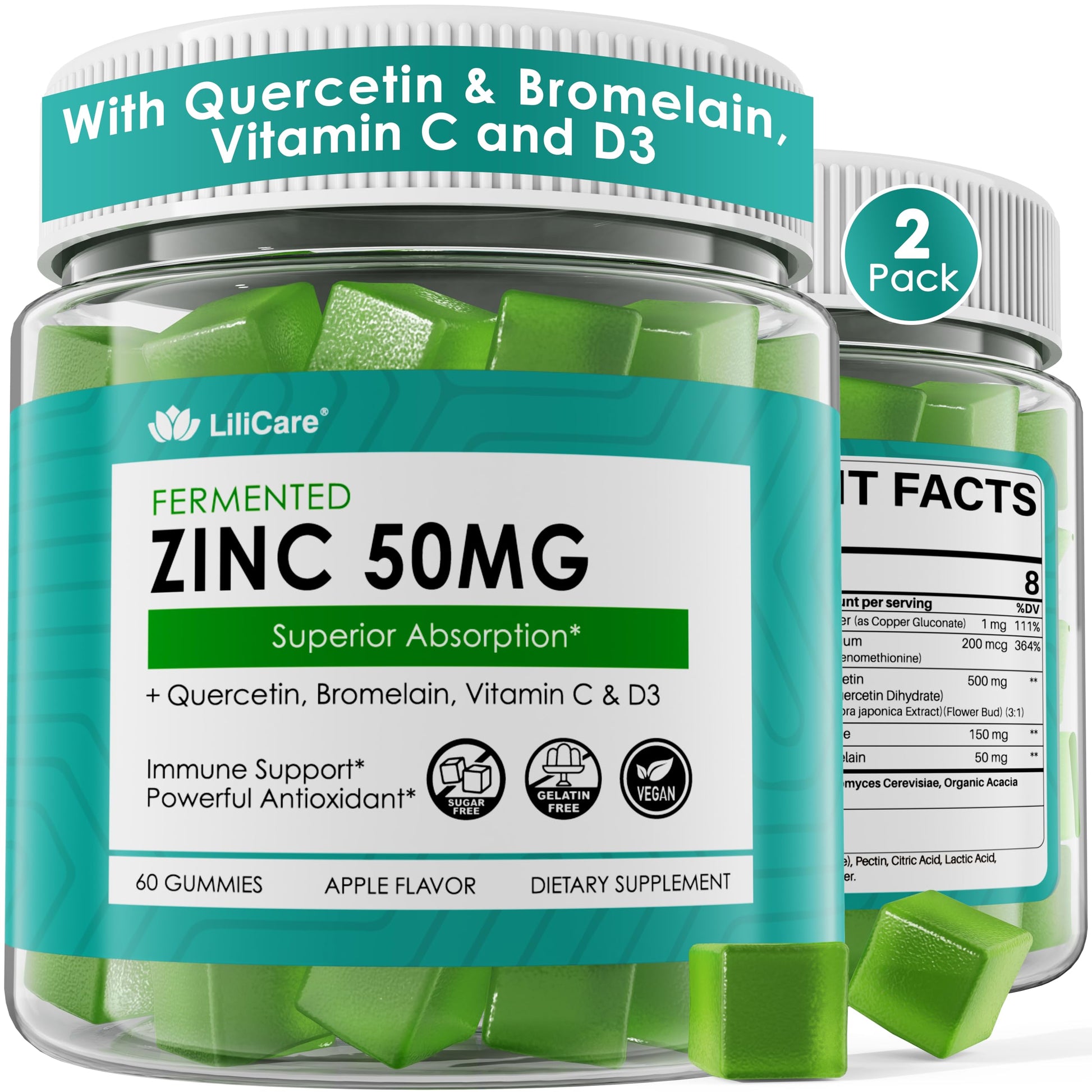 LILICARE Fermented Zinc Gummies 120 Gummies